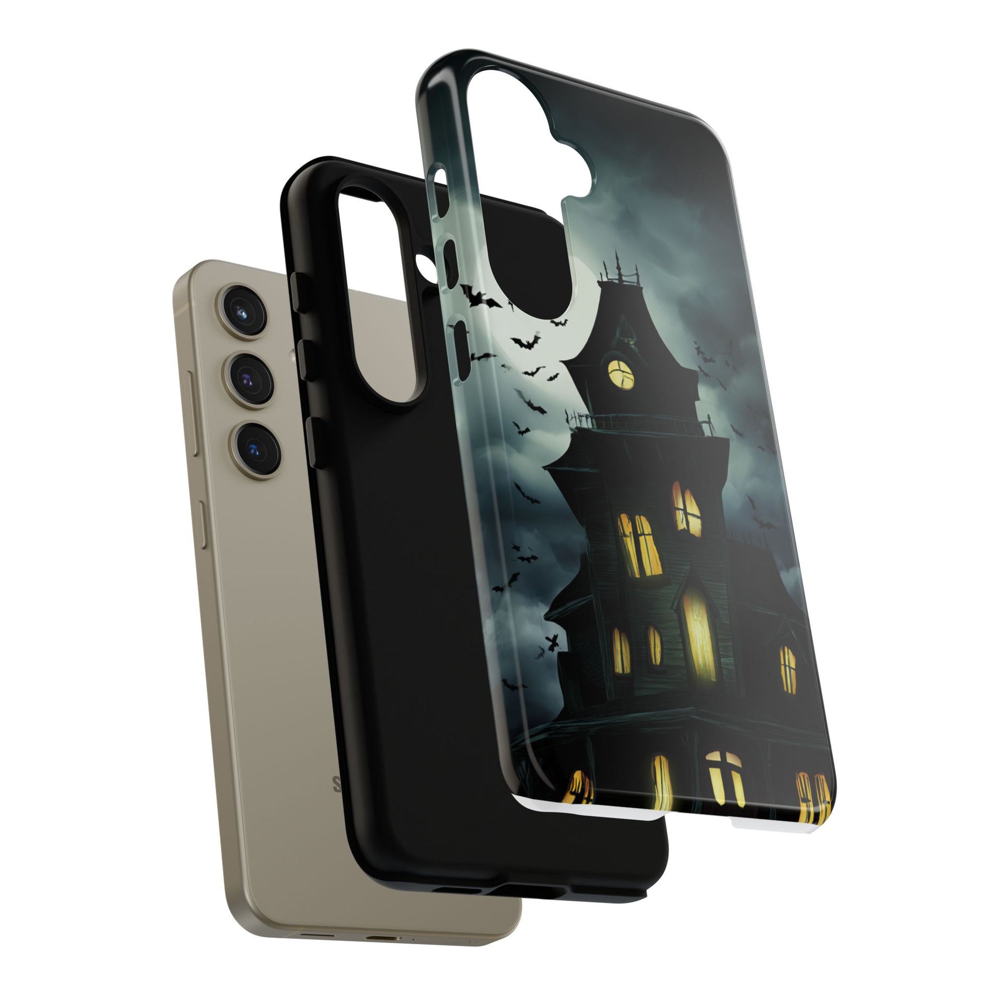 Gothic Haunted House Phone Case, Spooky Halloween Accessory, Creepy Gift for Horror Lovers, Unique Mobile Cover, Fall Decoration