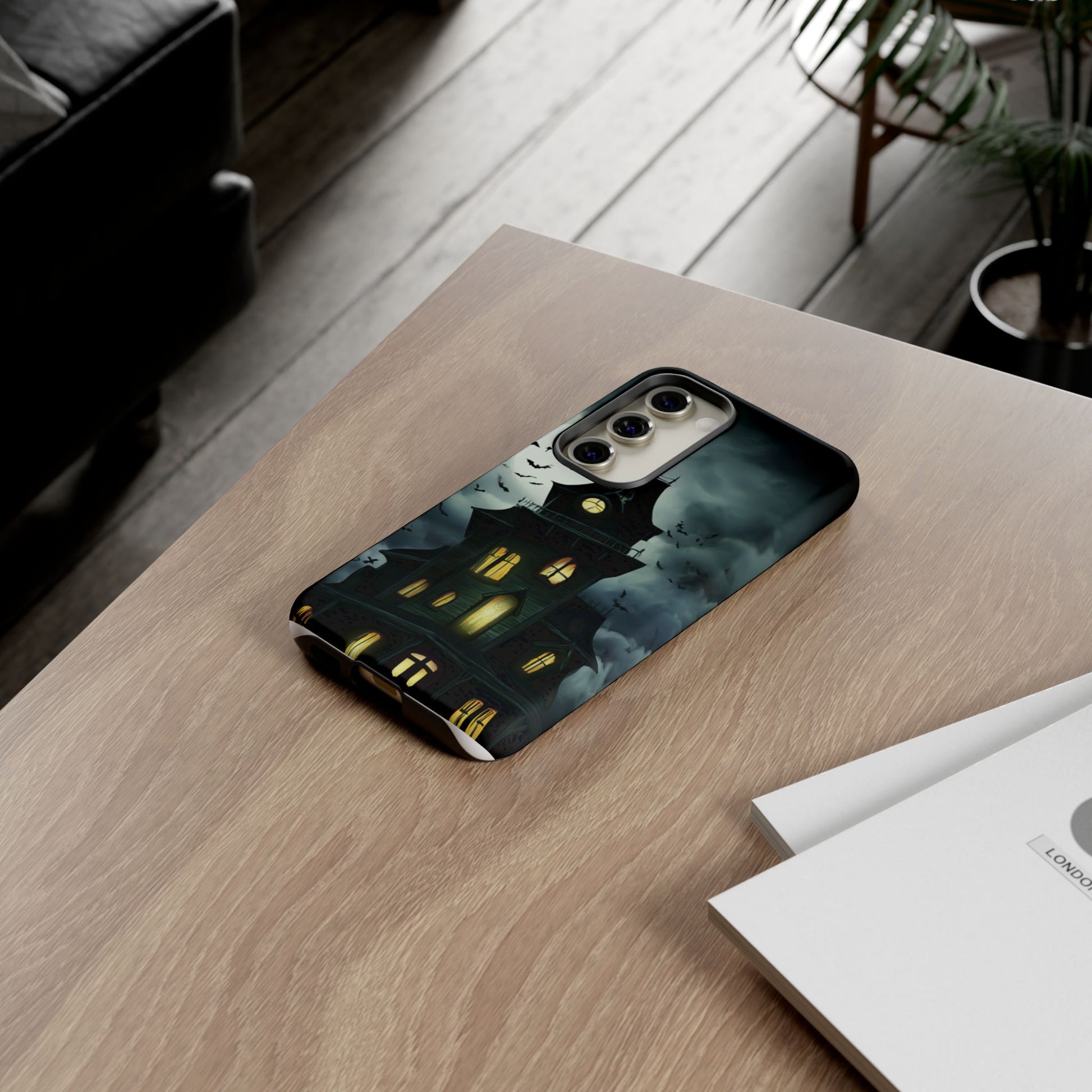 Gothic Haunted House Phone Case, Spooky Halloween Accessory, Creepy Gift for Horror Lovers, Unique Mobile Cover, Fall Decoration