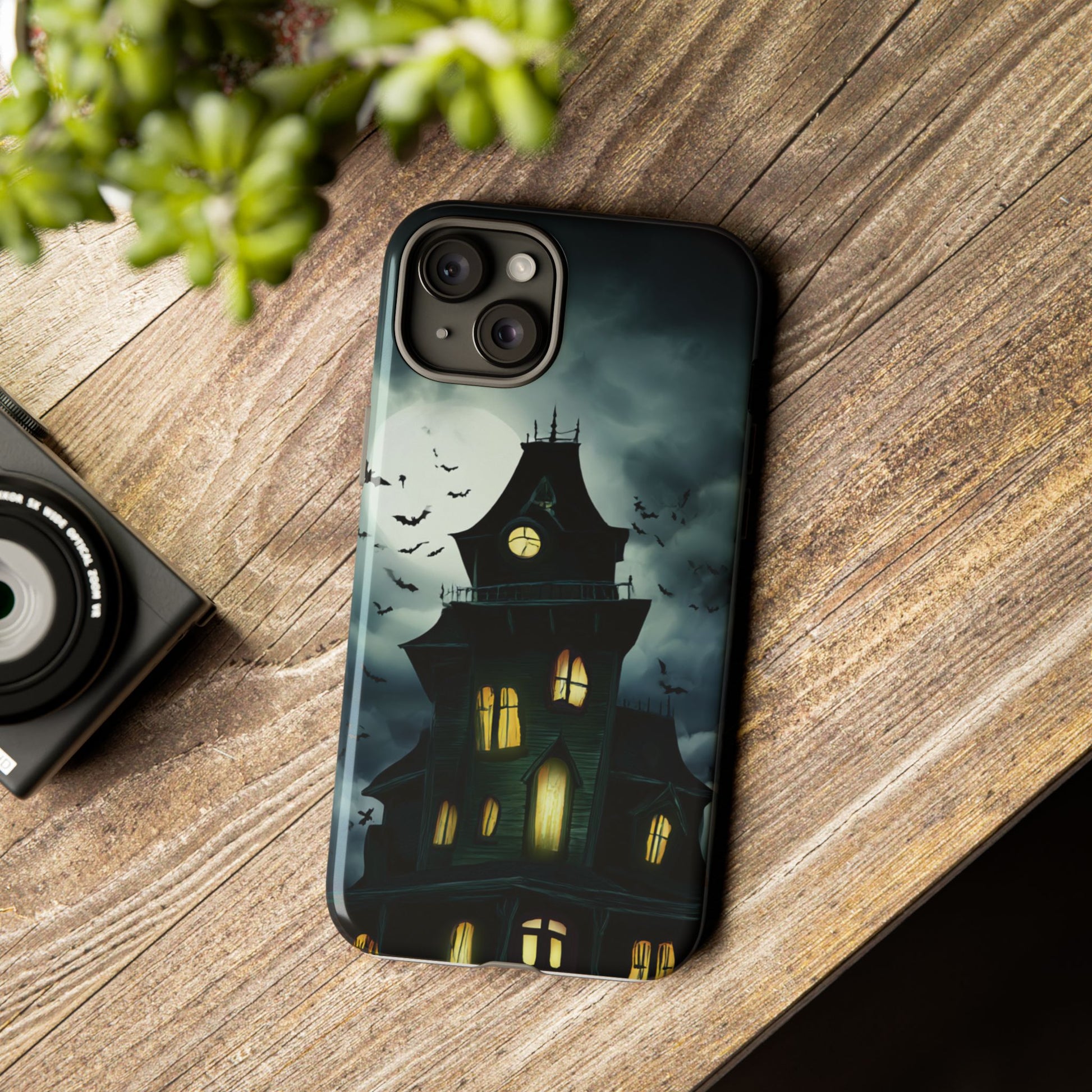 Gothic Haunted House Phone Case, Spooky Halloween Accessory, Creepy Gift for Horror Lovers, Unique Mobile Cover, Fall Decoration