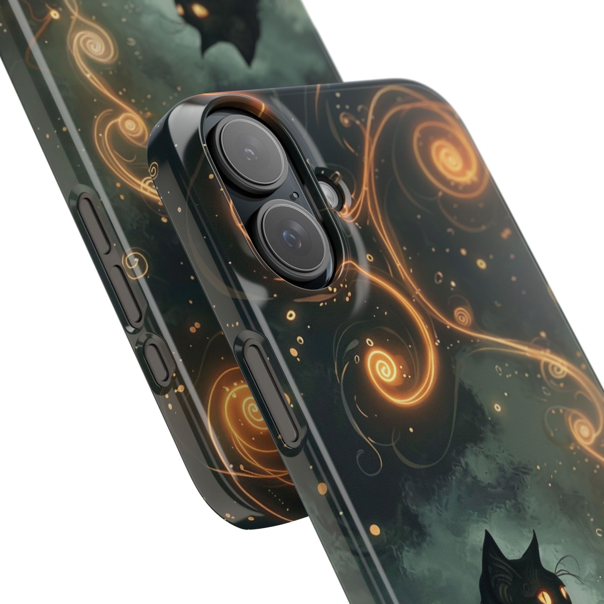 Mystical Cat Phone Case - Enchanting Dark Night Design, Perfect Gift for Cat Lovers, Halloween & Home Decor