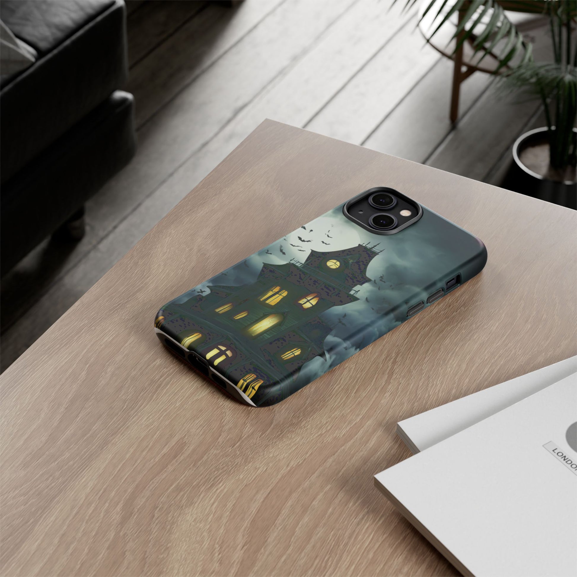 Gothic Haunted House Phone Case, Spooky Halloween Accessory, Creepy Gift for Horror Lovers, Unique Mobile Cover, Fall Decoration