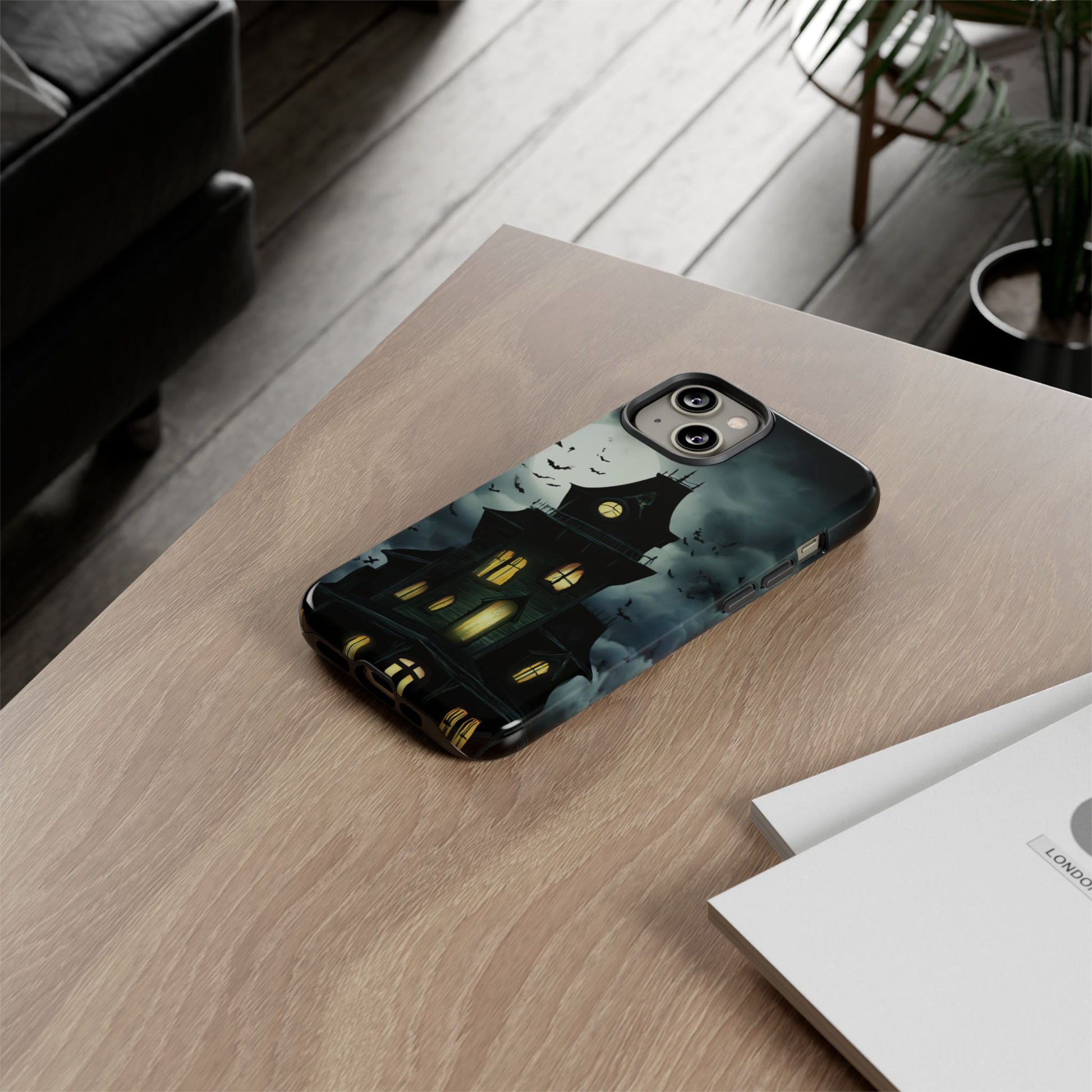 Gothic Haunted House Phone Case, Spooky Halloween Accessory, Creepy Gift for Horror Lovers, Unique Mobile Cover, Fall Decoration