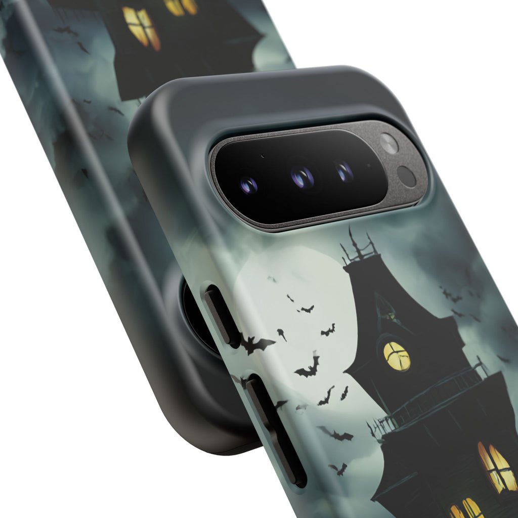 Gothic Haunted House Phone Case, Spooky Halloween Accessory, Creepy Gift for Horror Lovers, Unique Mobile Cover, Fall Decoration