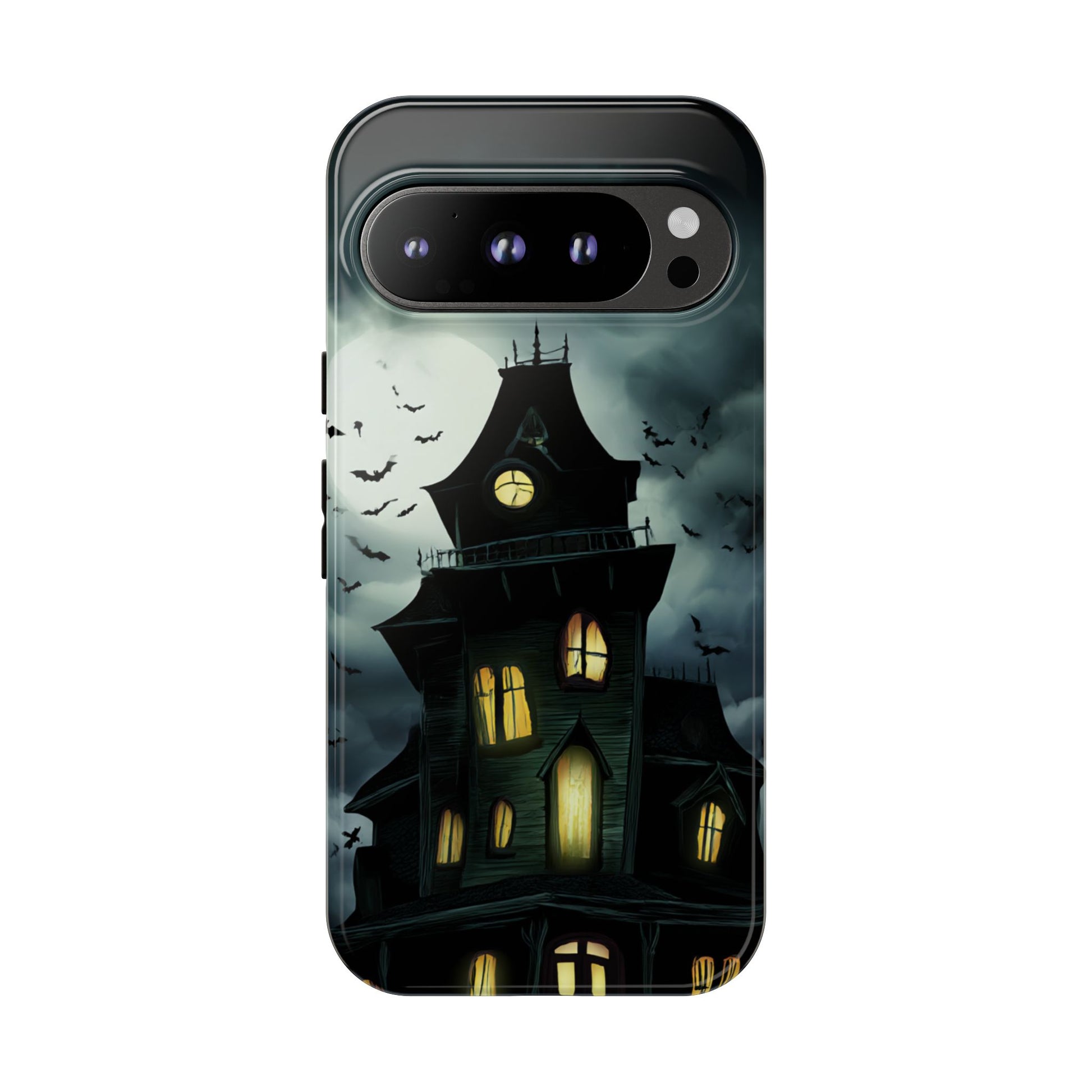 Gothic Haunted House Phone Case, Spooky Halloween Accessory, Creepy Gift for Horror Lovers, Unique Mobile Cover, Fall Decoration