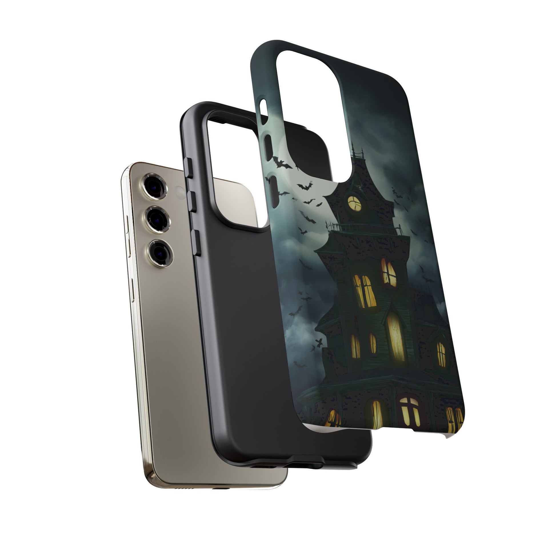 Gothic Haunted House Phone Case, Spooky Halloween Accessory, Creepy Gift for Horror Lovers, Unique Mobile Cover, Fall Decoration