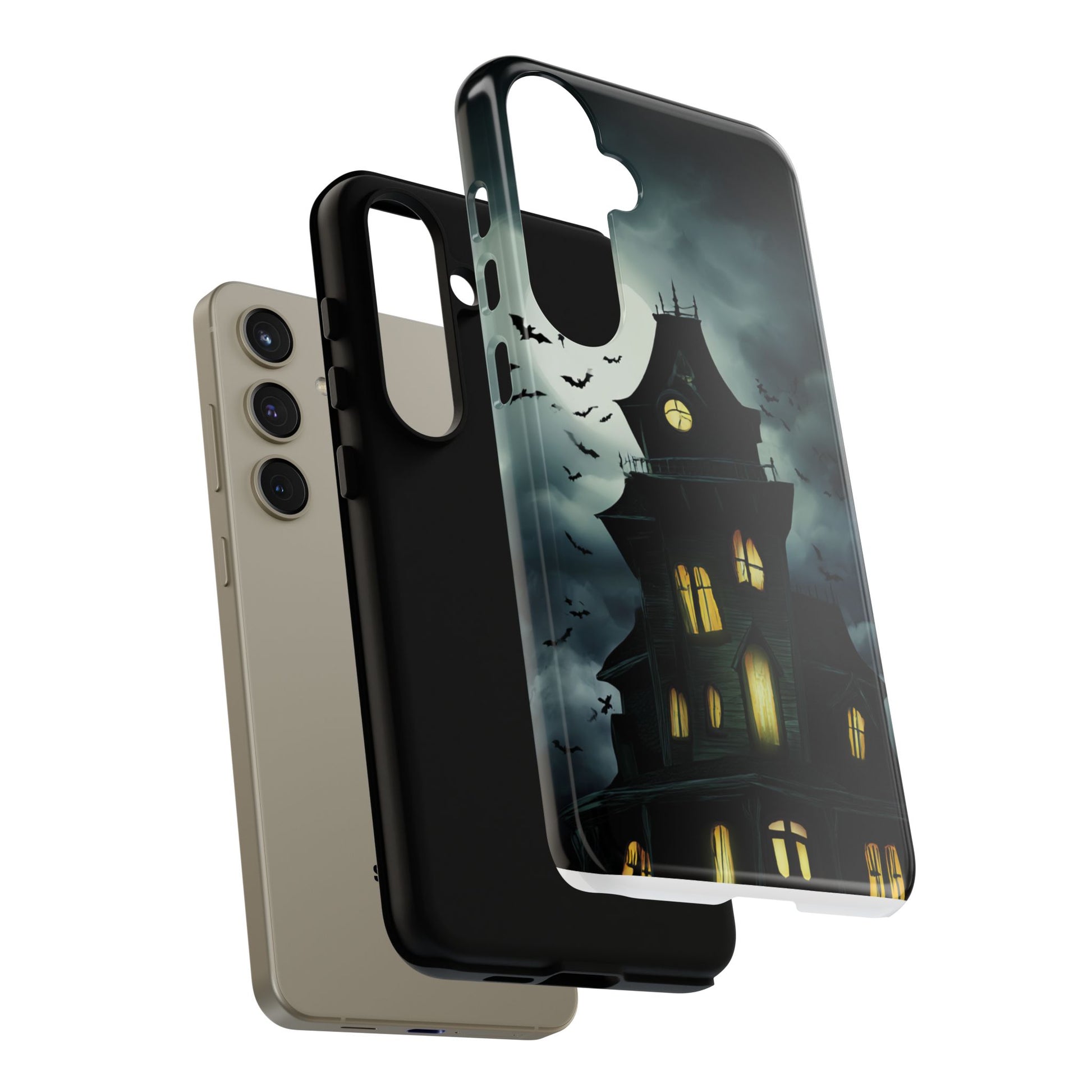 Gothic Haunted House Phone Case, Spooky Halloween Accessory, Creepy Gift for Horror Lovers, Unique Mobile Cover, Fall Decoration