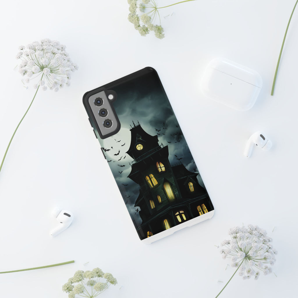 Gothic Haunted House Phone Case, Spooky Halloween Accessory, Creepy Gift for Horror Lovers, Unique Mobile Cover, Fall Decoration