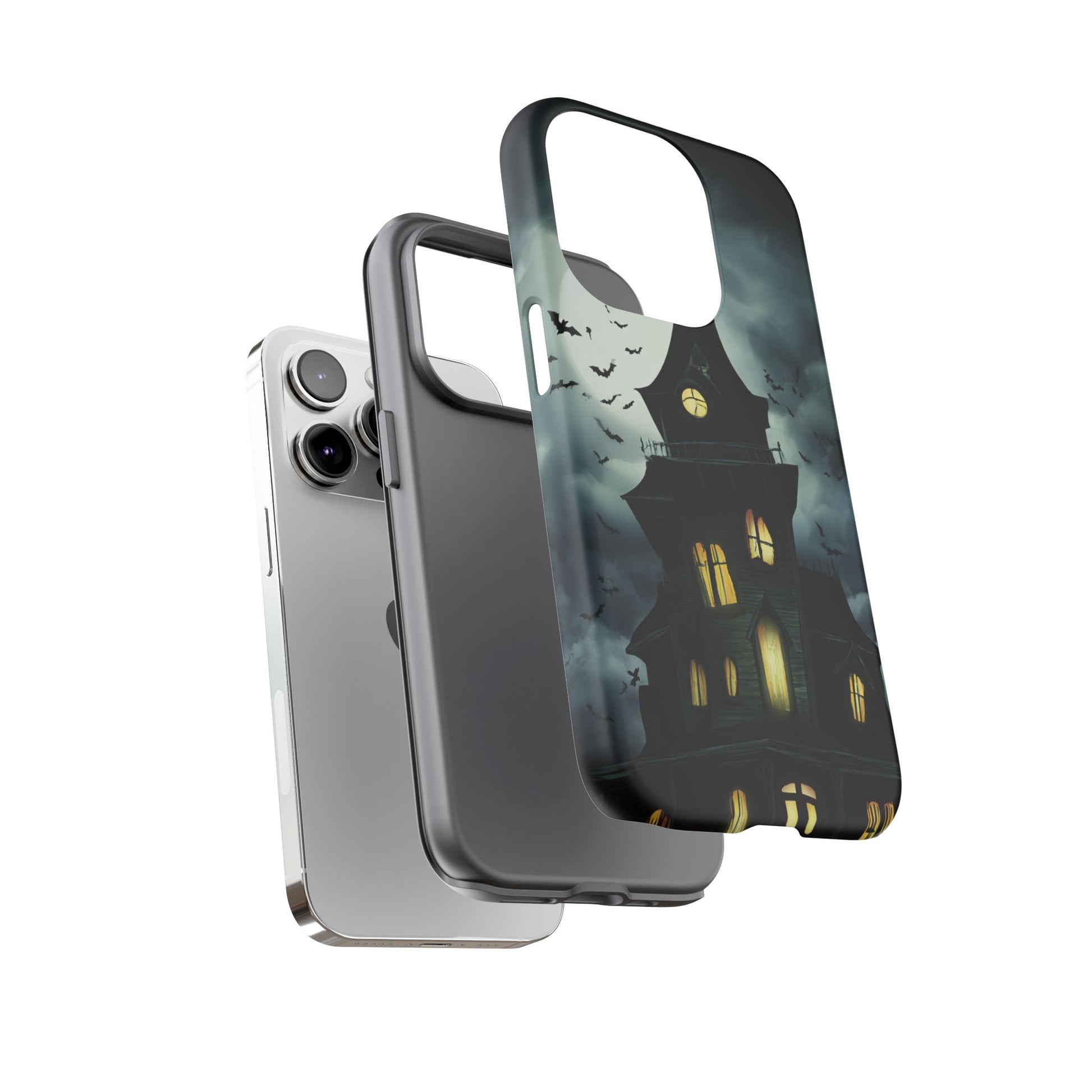 Gothic Haunted House Phone Case, Spooky Halloween Accessory, Creepy Gift for Horror Lovers, Unique Mobile Cover, Fall Decoration