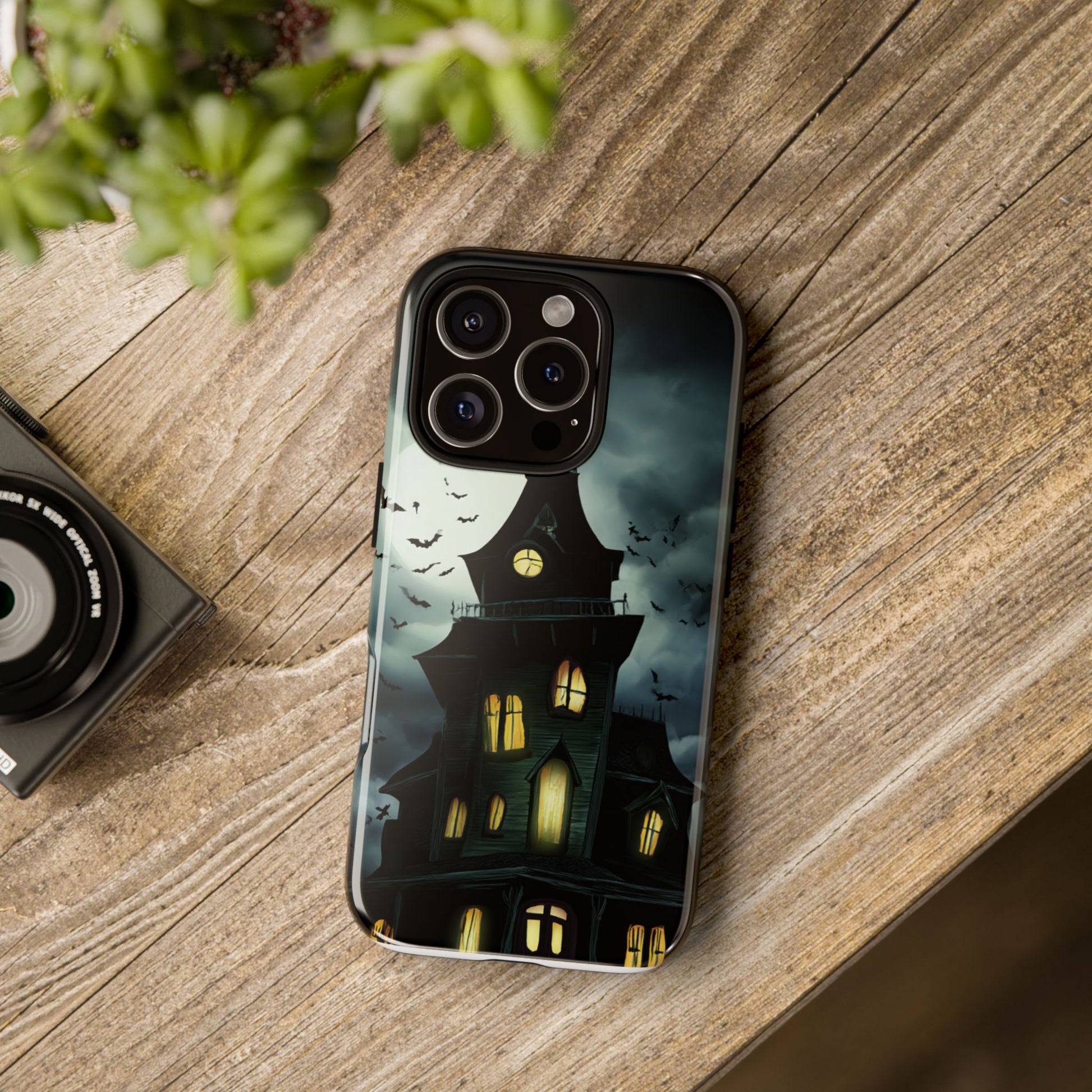 Gothic Haunted House Phone Case, Spooky Halloween Accessory, Creepy Gift for Horror Lovers, Unique Mobile Cover, Fall Decoration