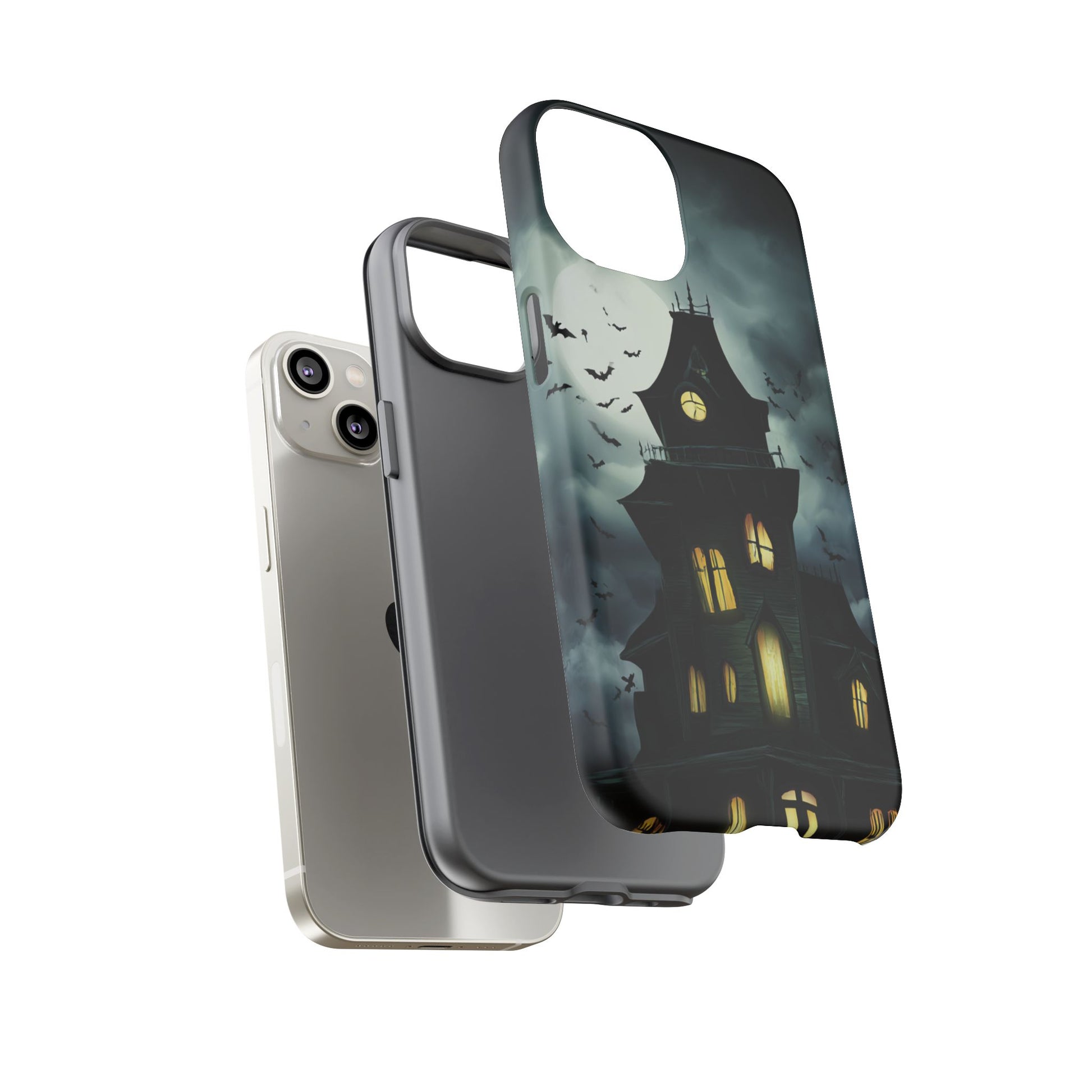 Gothic Haunted House Phone Case, Spooky Halloween Accessory, Creepy Gift for Horror Lovers, Unique Mobile Cover, Fall Decoration