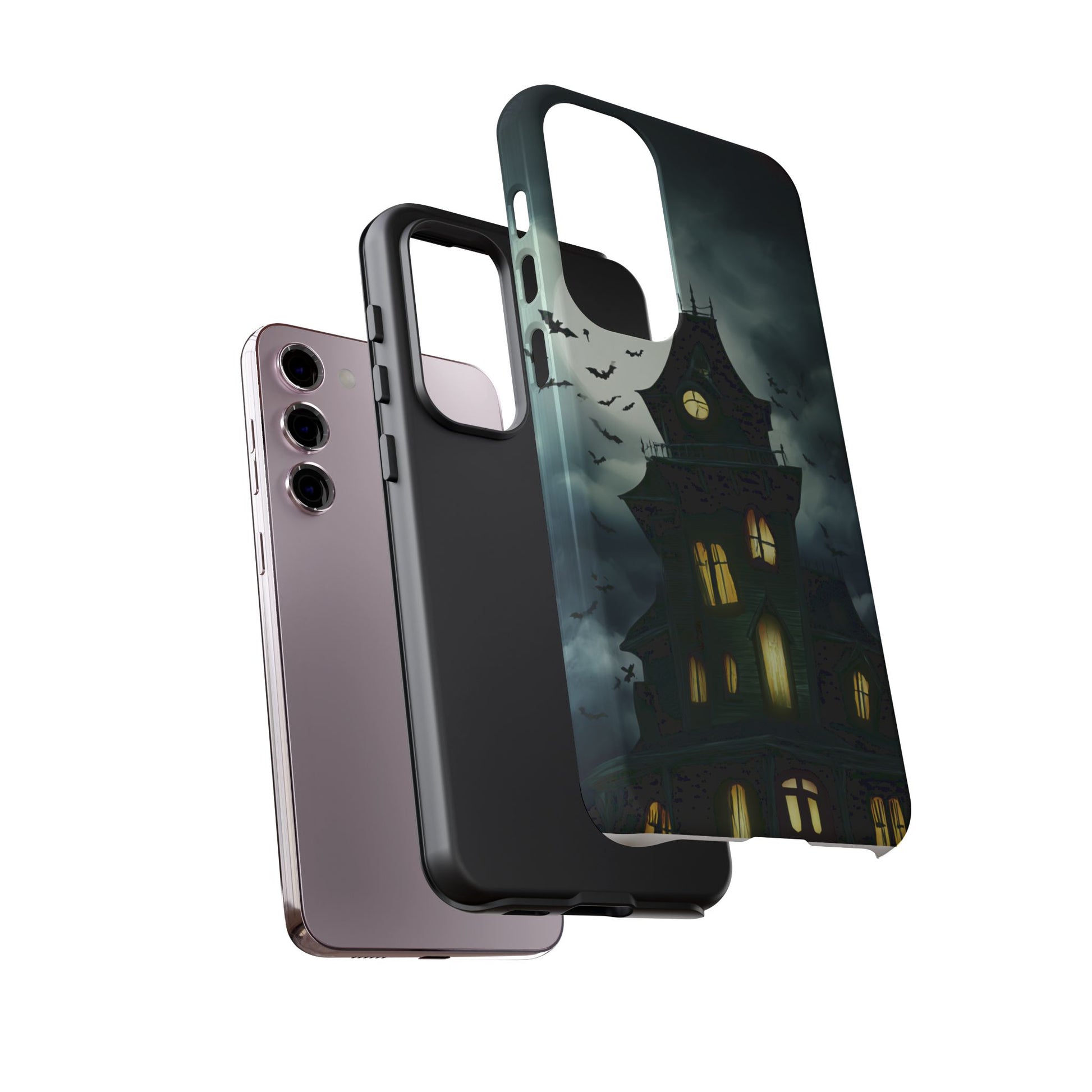 Gothic Haunted House Phone Case, Spooky Halloween Accessory, Creepy Gift for Horror Lovers, Unique Mobile Cover, Fall Decoration