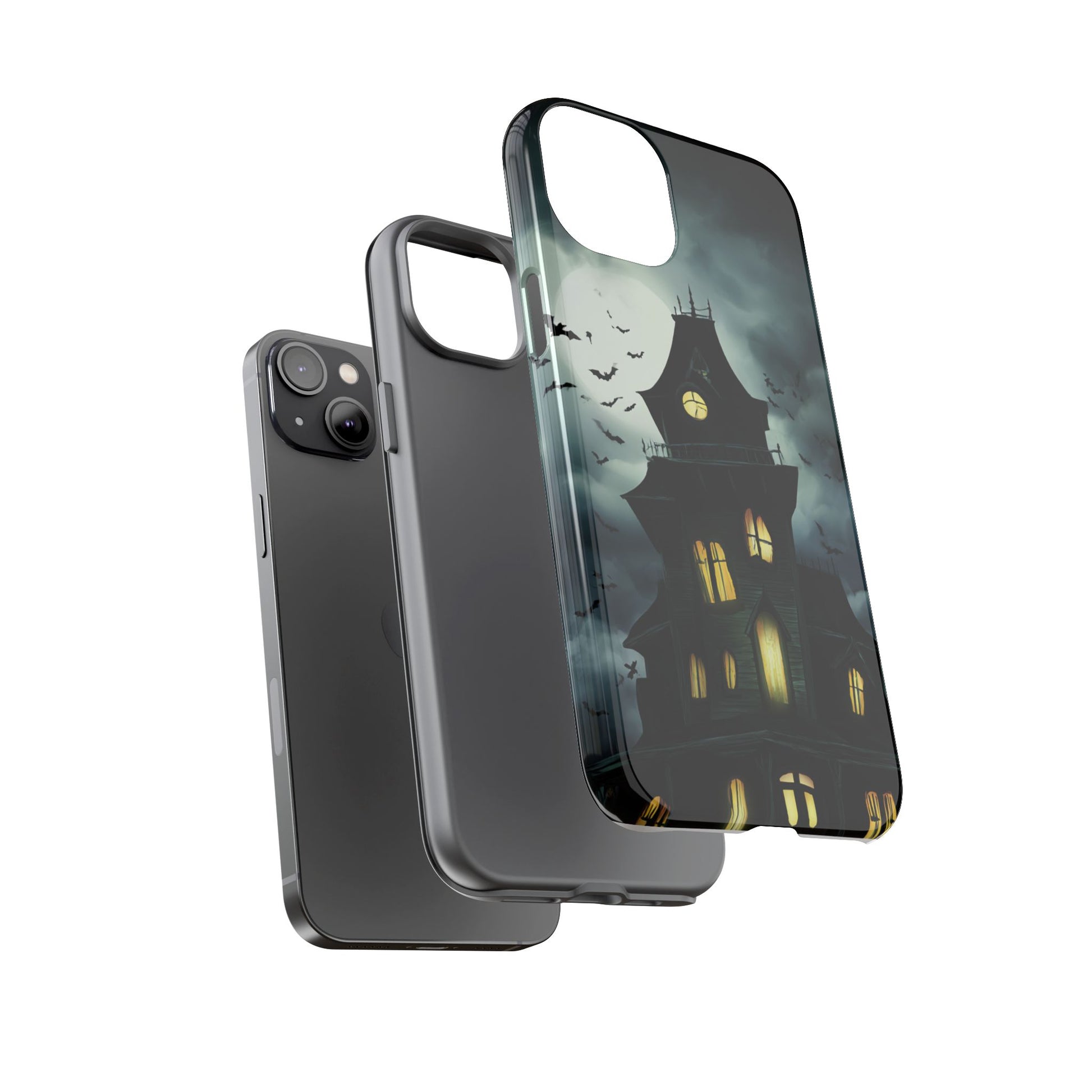 Gothic Haunted House Phone Case, Spooky Halloween Accessory, Creepy Gift for Horror Lovers, Unique Mobile Cover, Fall Decoration