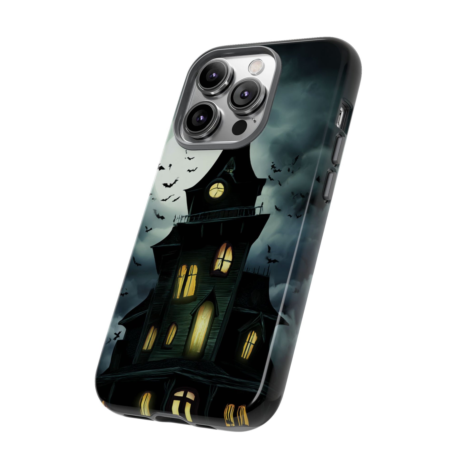 Gothic Haunted House Phone Case, Spooky Halloween Accessory, Creepy Gift for Horror Lovers, Unique Mobile Cover, Fall Decoration