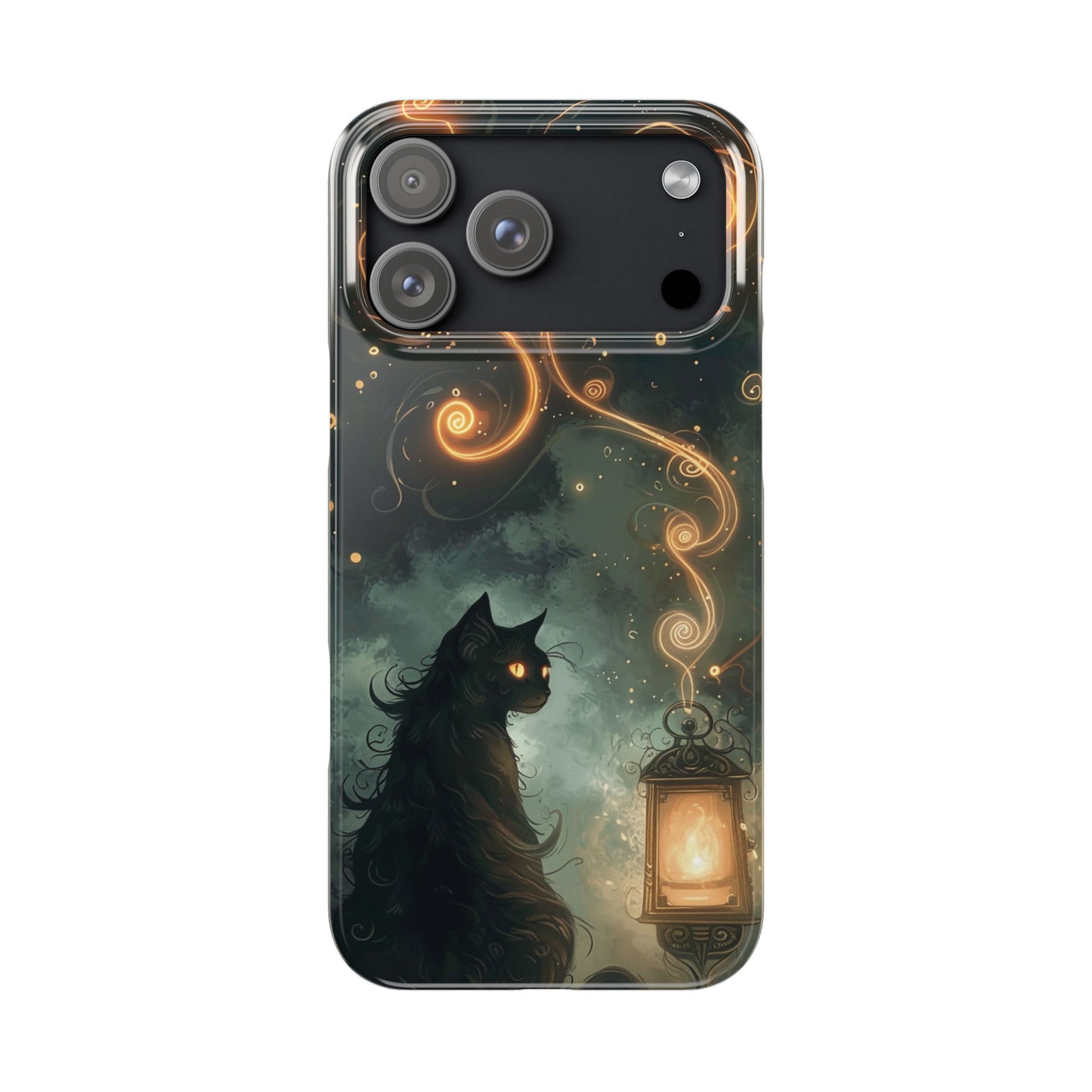 Mystical Cat Phone Case - Enchanting Dark Night Design, Perfect Gift for Cat Lovers, Halloween & Home Decor
