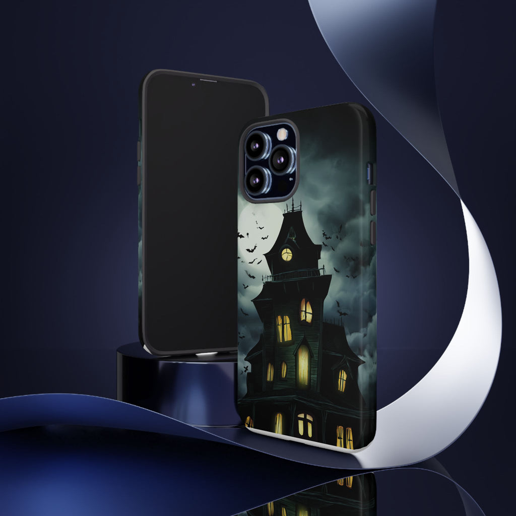 Gothic Haunted House Phone Case, Spooky Halloween Accessory, Creepy Gift for Horror Lovers, Unique Mobile Cover, Fall Decoration