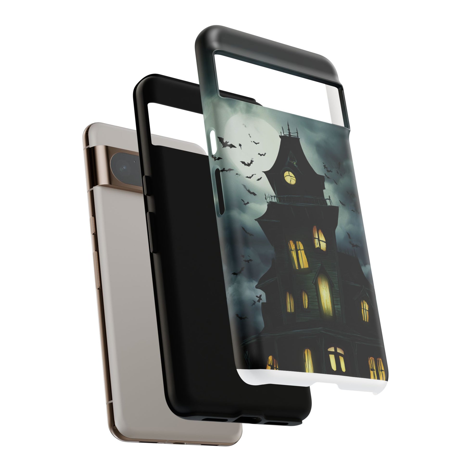Gothic Haunted House Phone Case, Spooky Halloween Accessory, Creepy Gift for Horror Lovers, Unique Mobile Cover, Fall Decoration