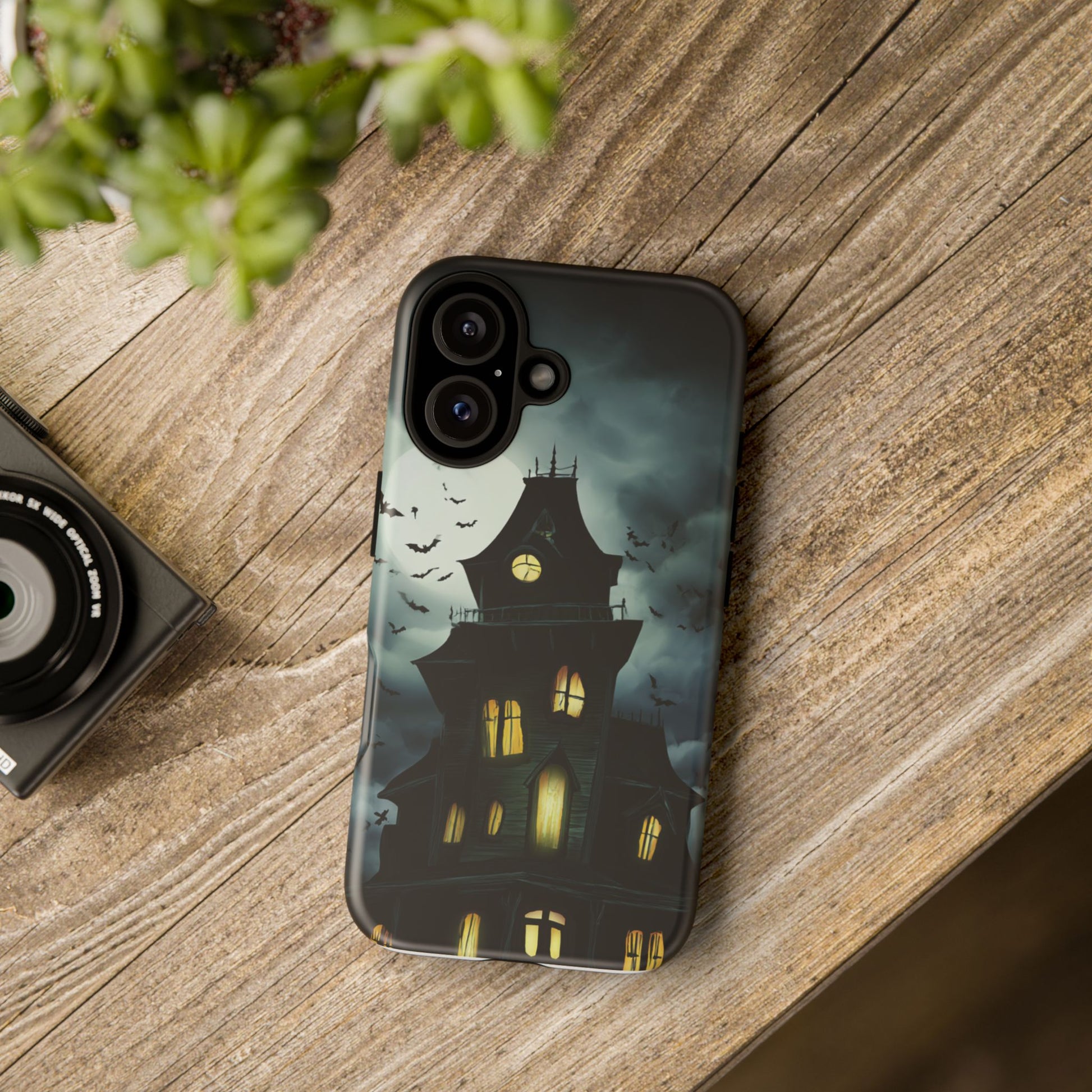 Gothic Haunted House Phone Case, Spooky Halloween Accessory, Creepy Gift for Horror Lovers, Unique Mobile Cover, Fall Decoration