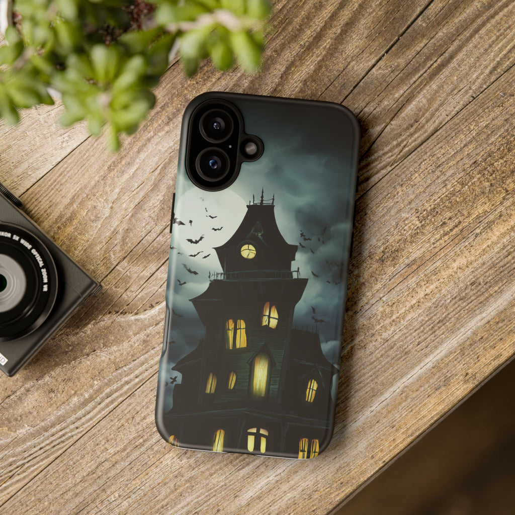 Gothic Haunted House Phone Case, Spooky Halloween Accessory, Creepy Gift for Horror Lovers, Unique Mobile Cover, Fall Decoration