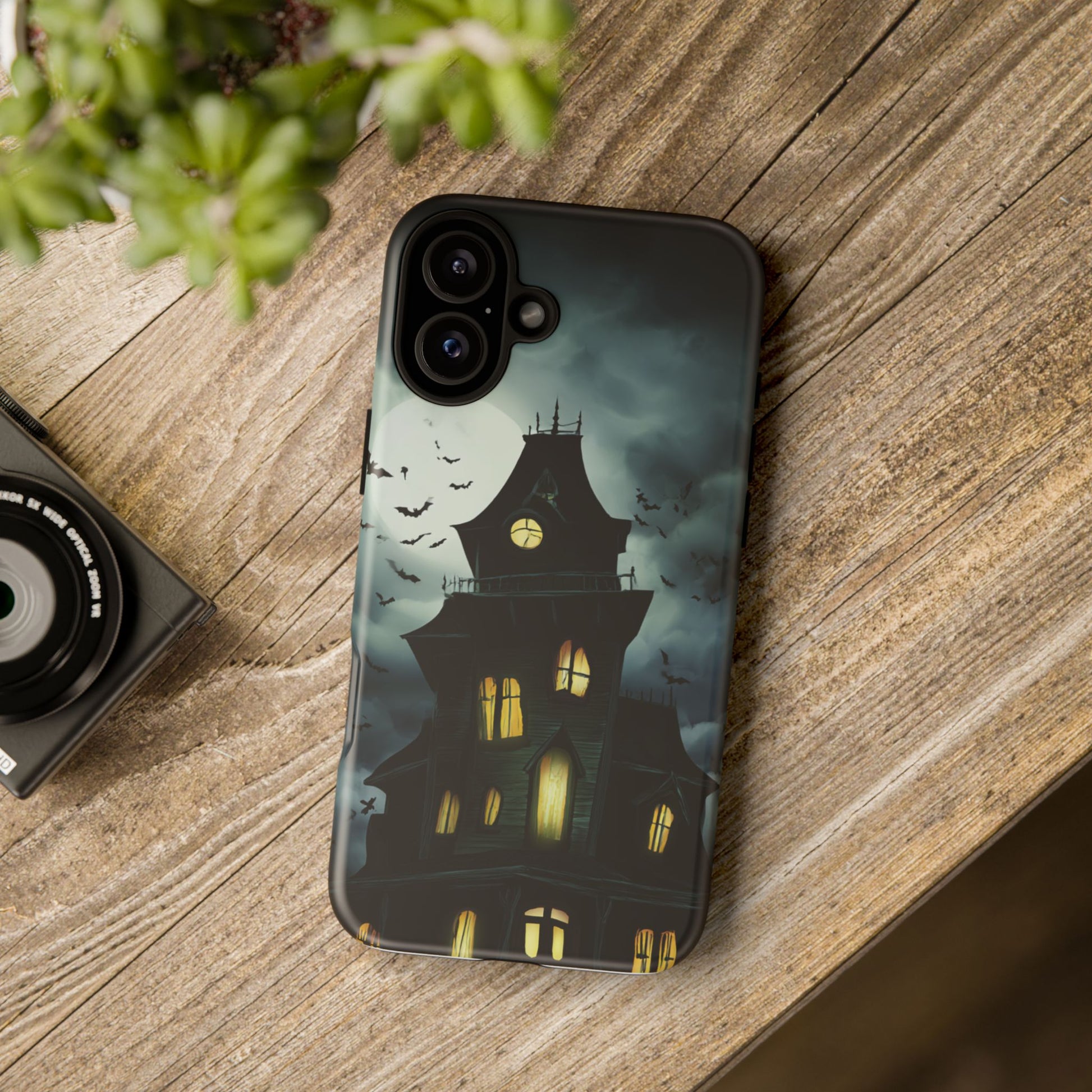 Gothic Haunted House Phone Case, Spooky Halloween Accessory, Creepy Gift for Horror Lovers, Unique Mobile Cover, Fall Decoration