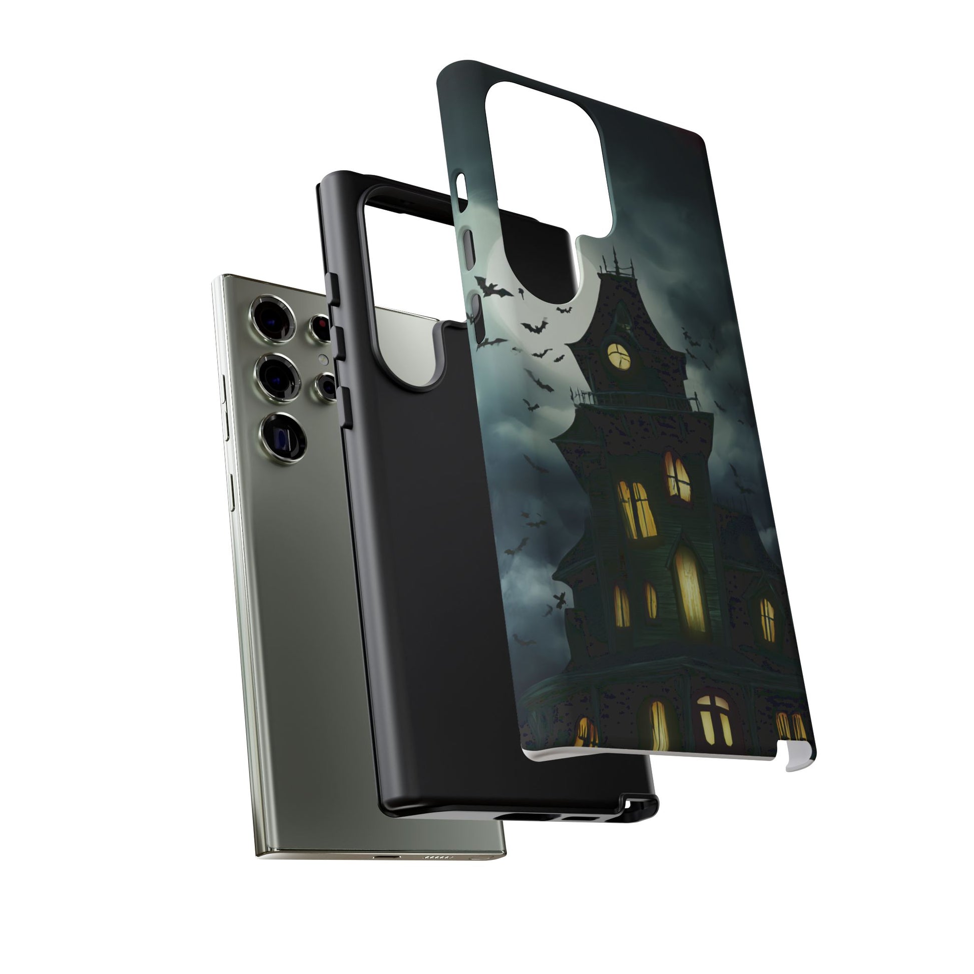 Gothic Haunted House Phone Case, Spooky Halloween Accessory, Creepy Gift for Horror Lovers, Unique Mobile Cover, Fall Decoration