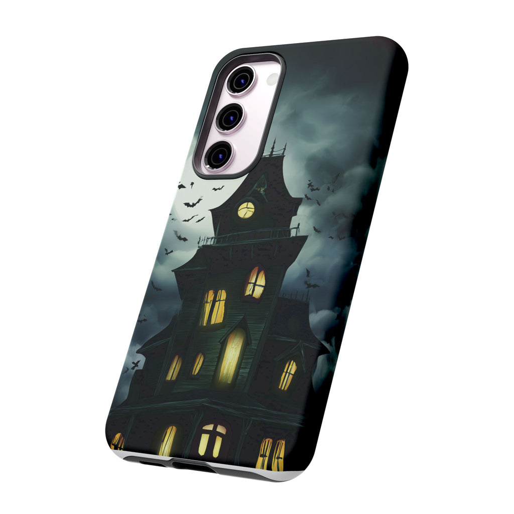 Gothic Haunted House Phone Case, Spooky Halloween Accessory, Creepy Gift for Horror Lovers, Unique Mobile Cover, Fall Decoration
