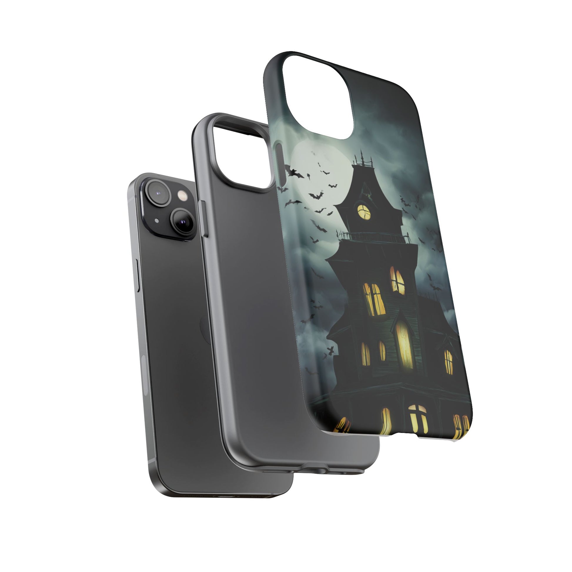 Gothic Haunted House Phone Case, Spooky Halloween Accessory, Creepy Gift for Horror Lovers, Unique Mobile Cover, Fall Decoration