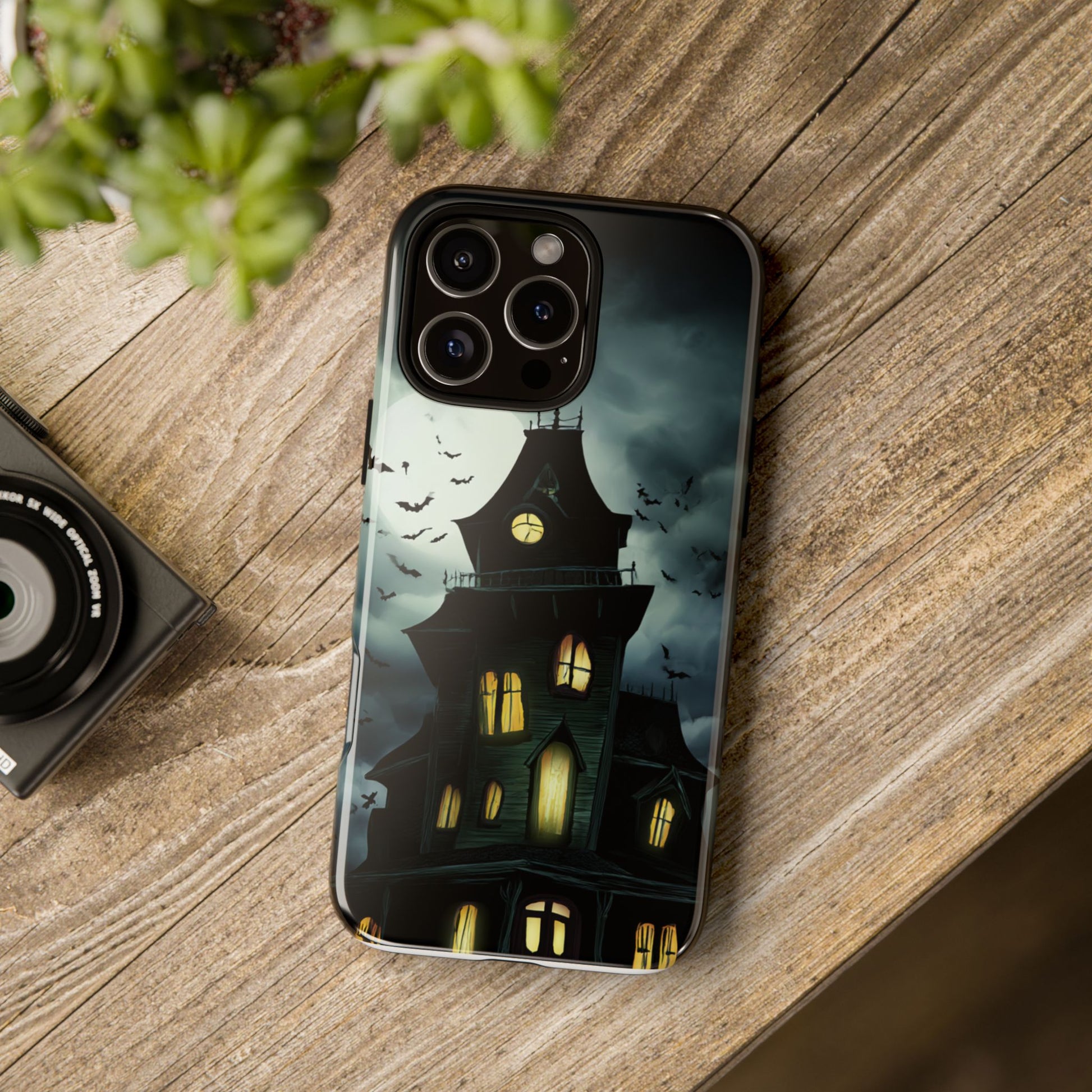 Gothic Haunted House Phone Case, Spooky Halloween Accessory, Creepy Gift for Horror Lovers, Unique Mobile Cover, Fall Decoration