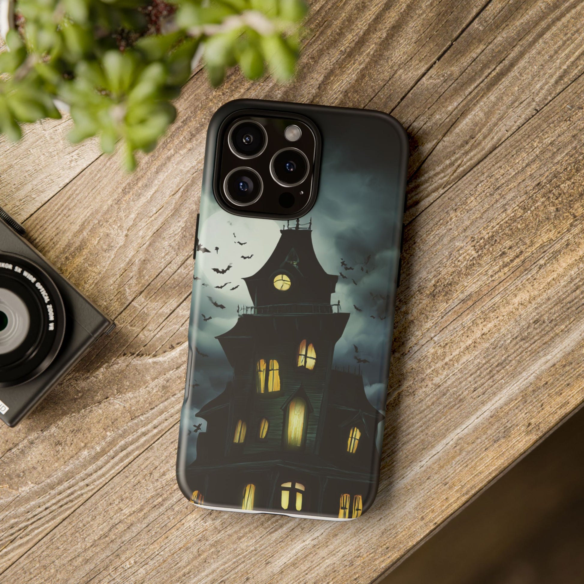 Gothic Haunted House Phone Case, Spooky Halloween Accessory, Creepy Gift for Horror Lovers, Unique Mobile Cover, Fall Decoration
