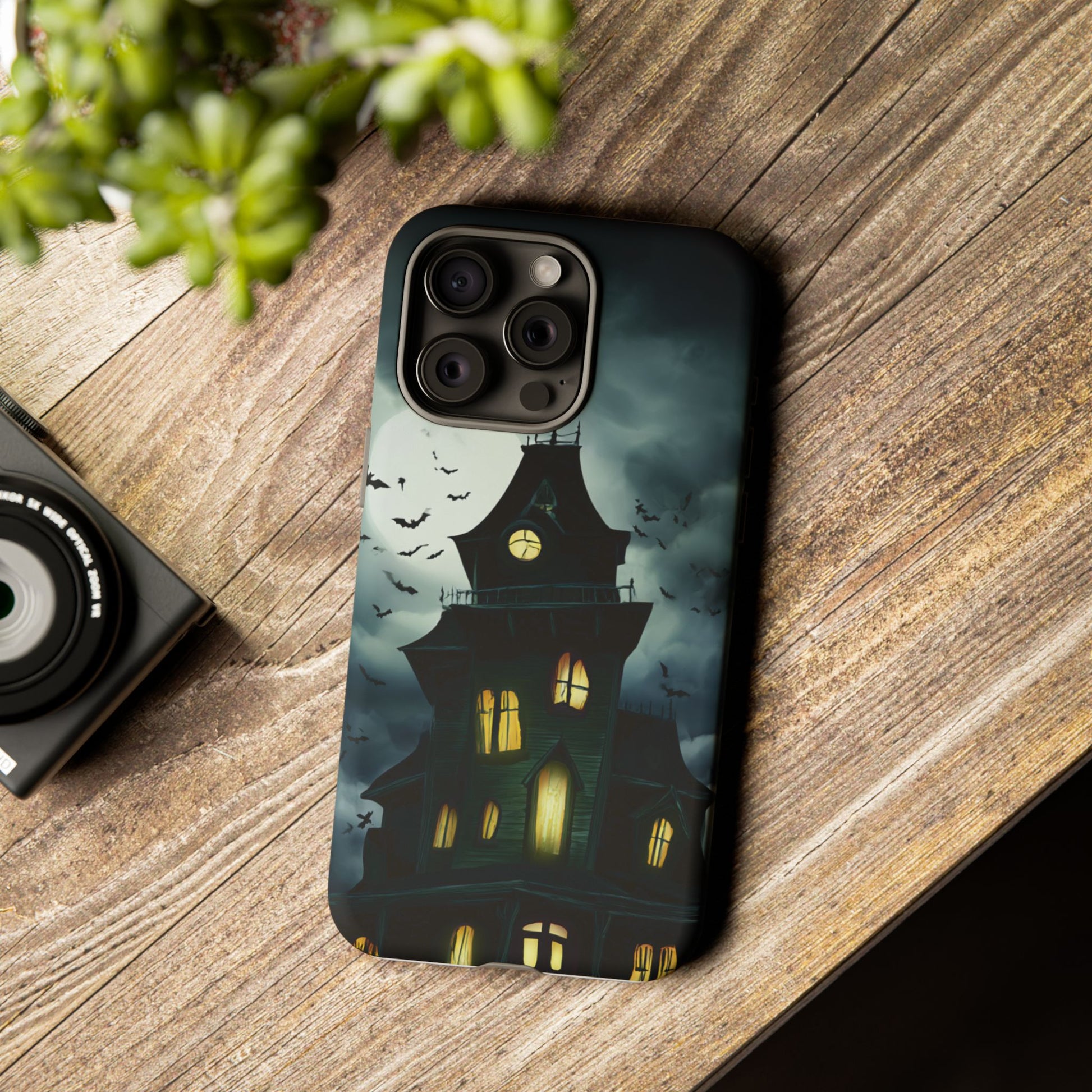 Gothic Haunted House Phone Case, Spooky Halloween Accessory, Creepy Gift for Horror Lovers, Unique Mobile Cover, Fall Decoration