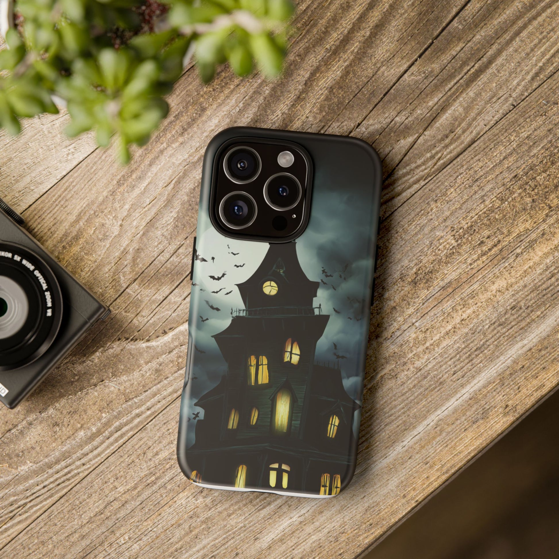 Gothic Haunted House Phone Case, Spooky Halloween Accessory, Creepy Gift for Horror Lovers, Unique Mobile Cover, Fall Decoration