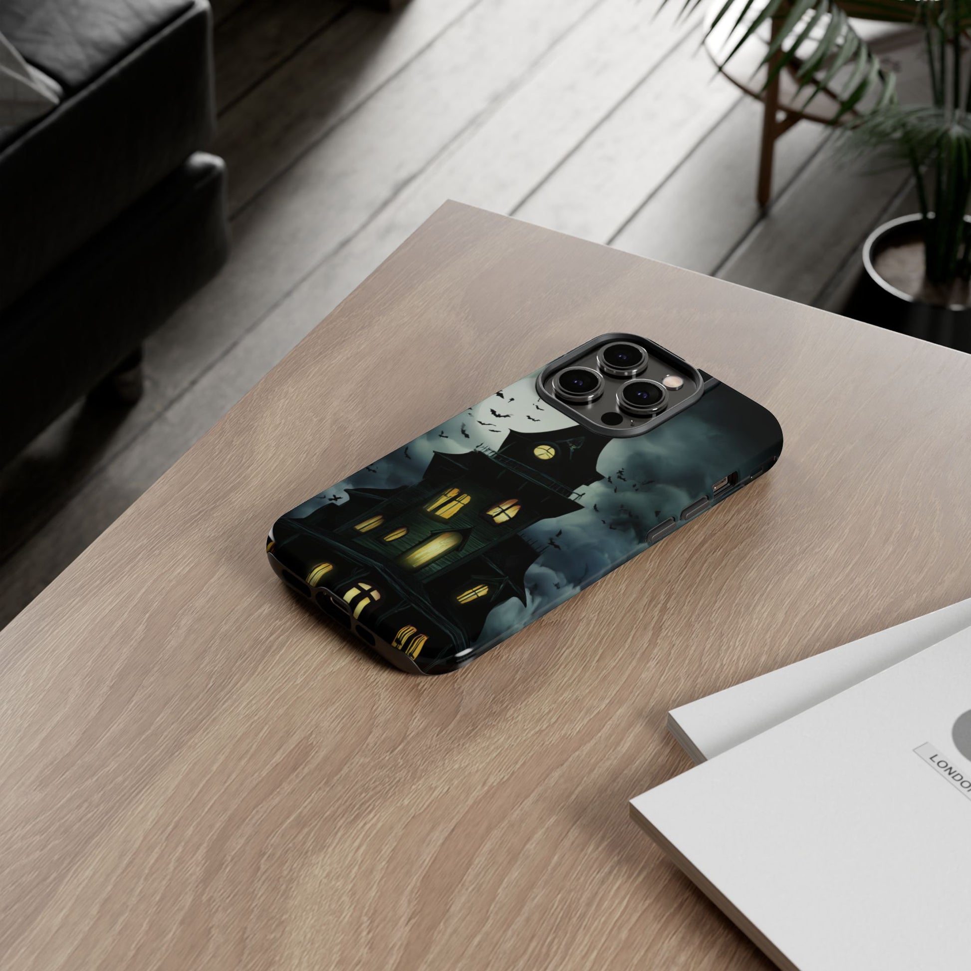 Gothic Haunted House Phone Case, Spooky Halloween Accessory, Creepy Gift for Horror Lovers, Unique Mobile Cover, Fall Decoration