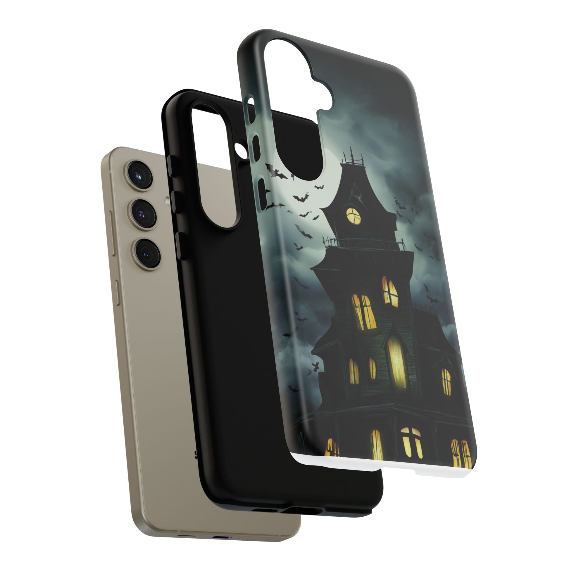 Gothic Haunted House Phone Case, Spooky Halloween Accessory, Creepy Gift for Horror Lovers, Unique Mobile Cover, Fall Decoration