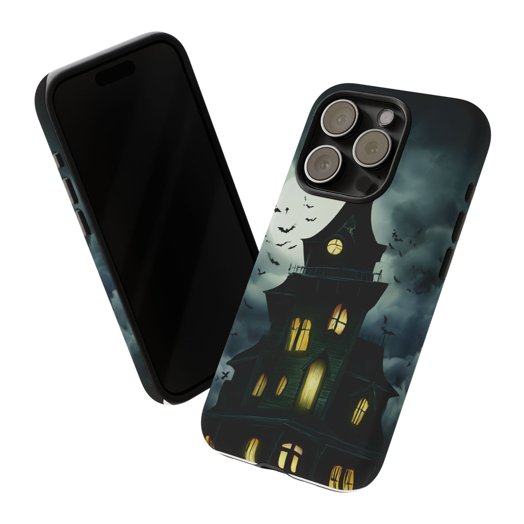 Gothic Haunted House Phone Case, Spooky Halloween Accessory, Creepy Gift for Horror Lovers, Unique Mobile Cover, Fall Decoration