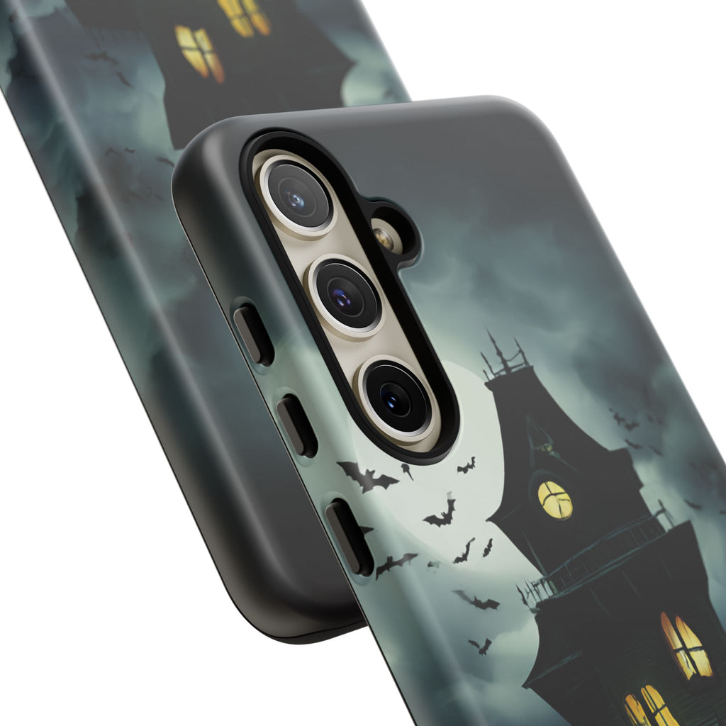 Gothic Haunted House Phone Case, Spooky Halloween Accessory, Creepy Gift for Horror Lovers, Unique Mobile Cover, Fall Decoration