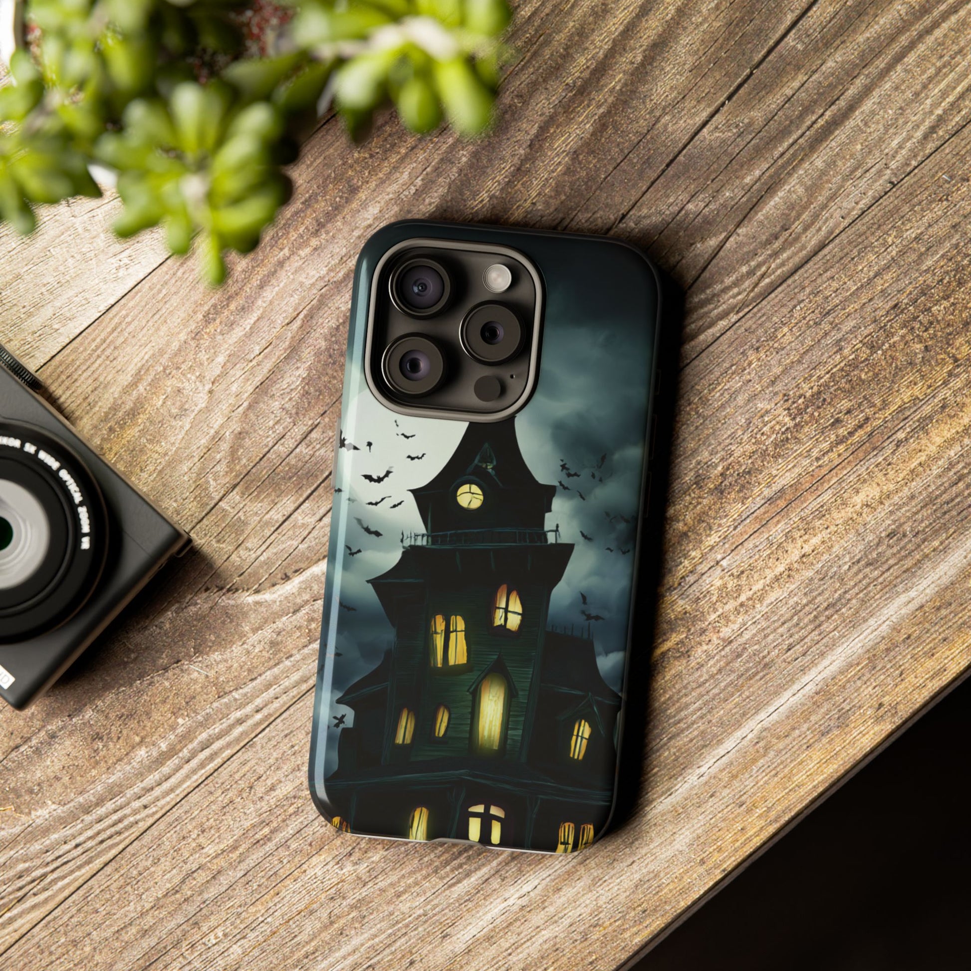 Gothic Haunted House Phone Case, Spooky Halloween Accessory, Creepy Gift for Horror Lovers, Unique Mobile Cover, Fall Decoration