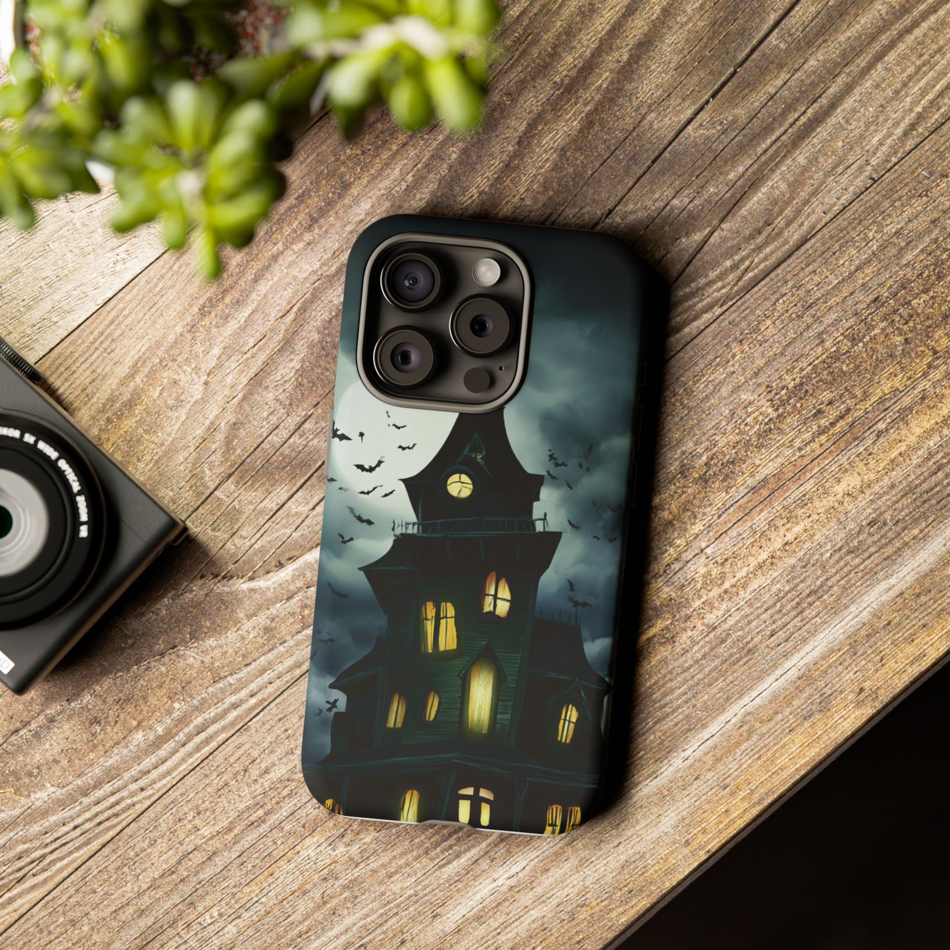 Gothic Haunted House Phone Case, Spooky Halloween Accessory, Creepy Gift for Horror Lovers, Unique Mobile Cover, Fall Decoration