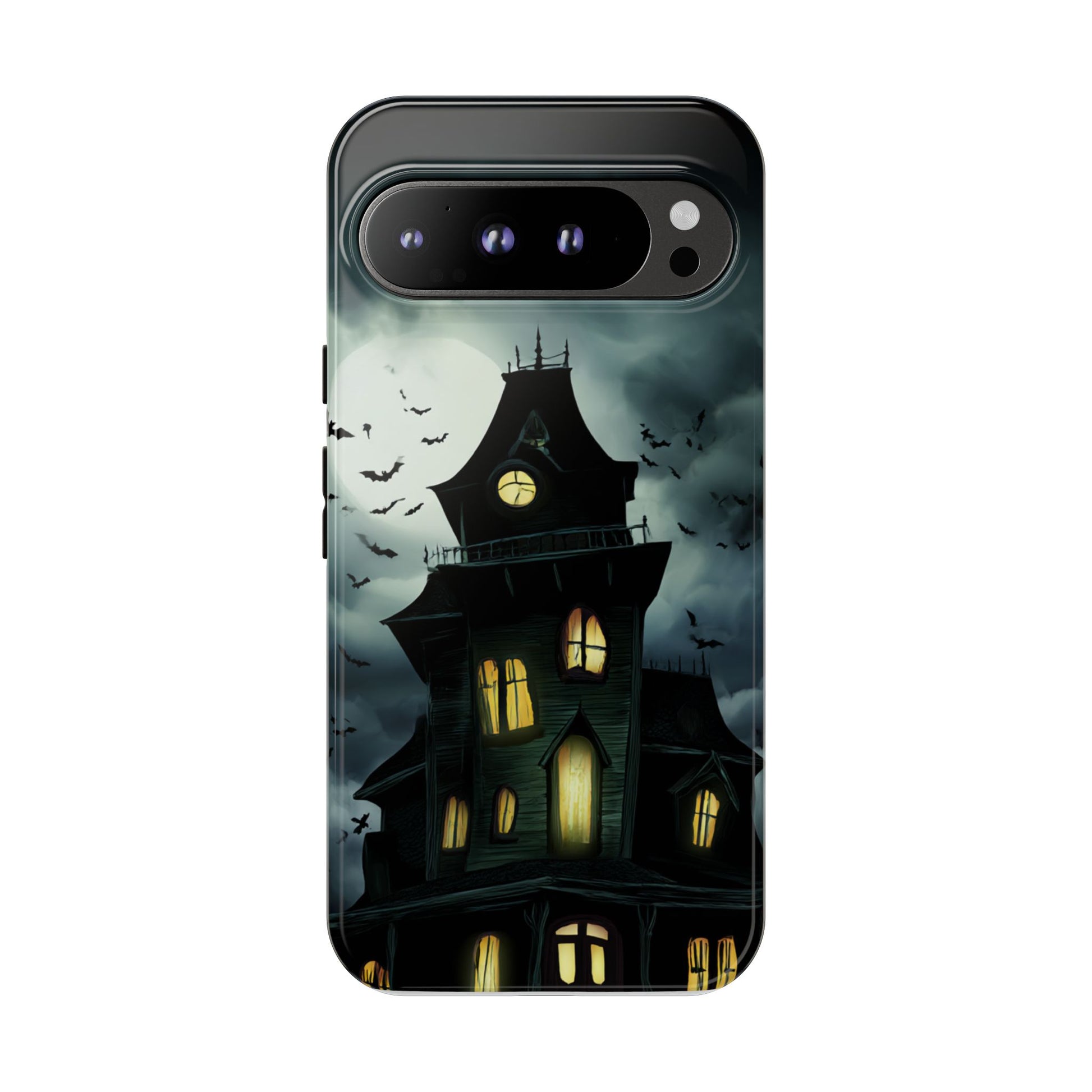 Gothic Haunted House Phone Case, Spooky Halloween Accessory, Creepy Gift for Horror Lovers, Unique Mobile Cover, Fall Decoration