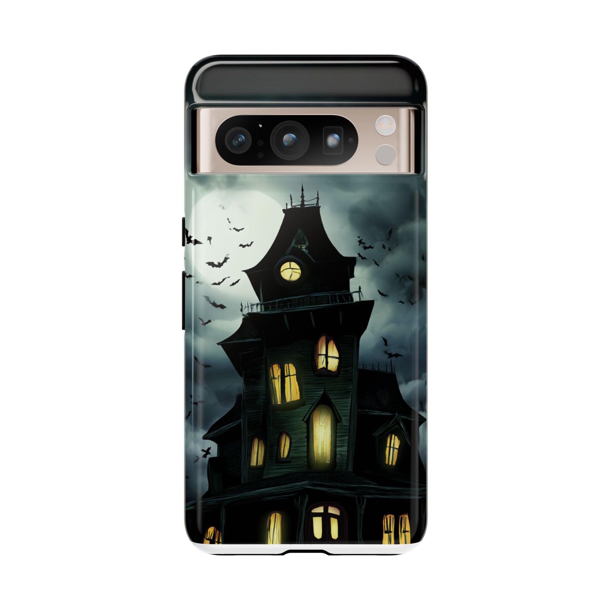 Gothic Haunted House Phone Case, Spooky Halloween Accessory, Creepy Gift for Horror Lovers, Unique Mobile Cover, Fall Decoration