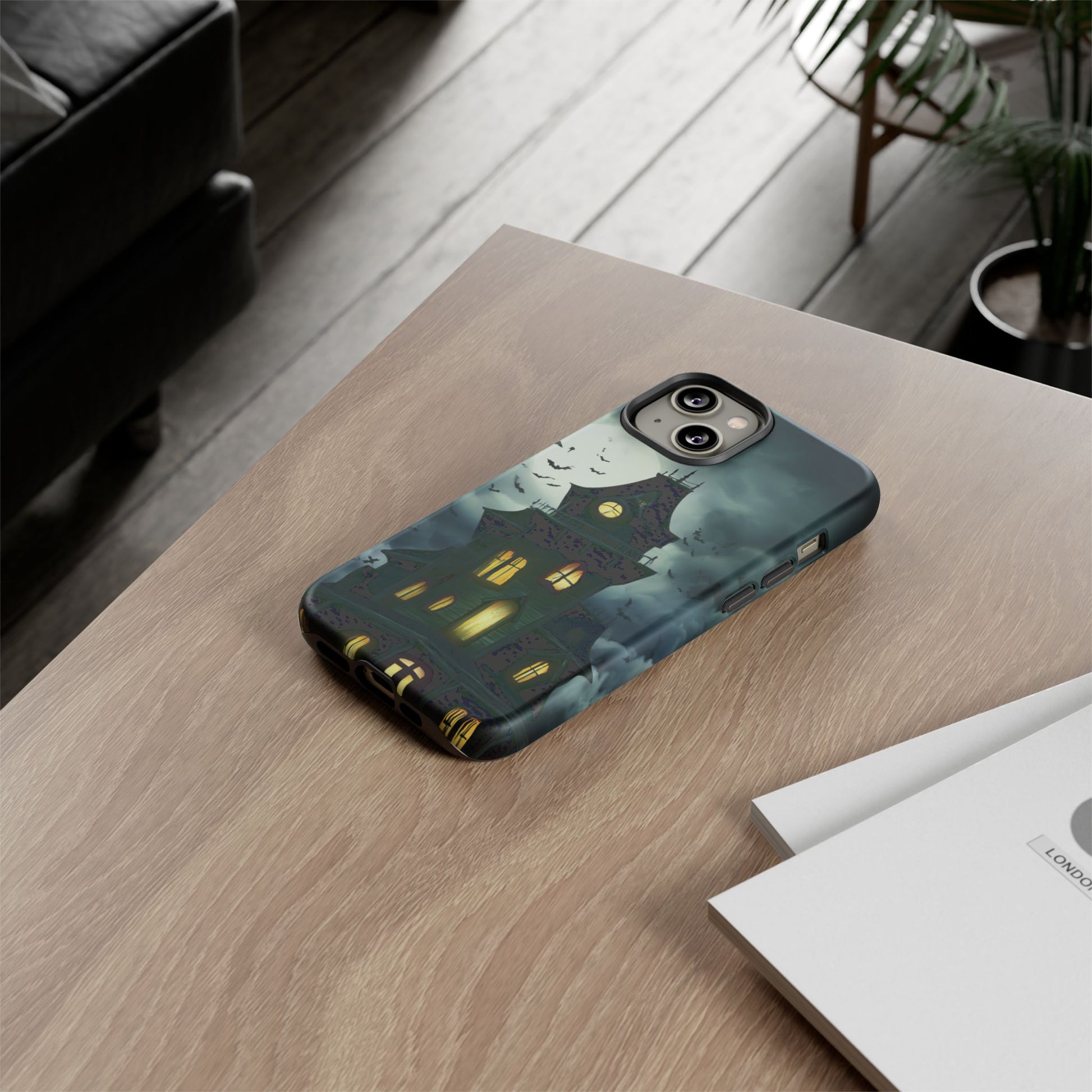 Gothic Haunted House Phone Case, Spooky Halloween Accessory, Creepy Gift for Horror Lovers, Unique Mobile Cover, Fall Decoration