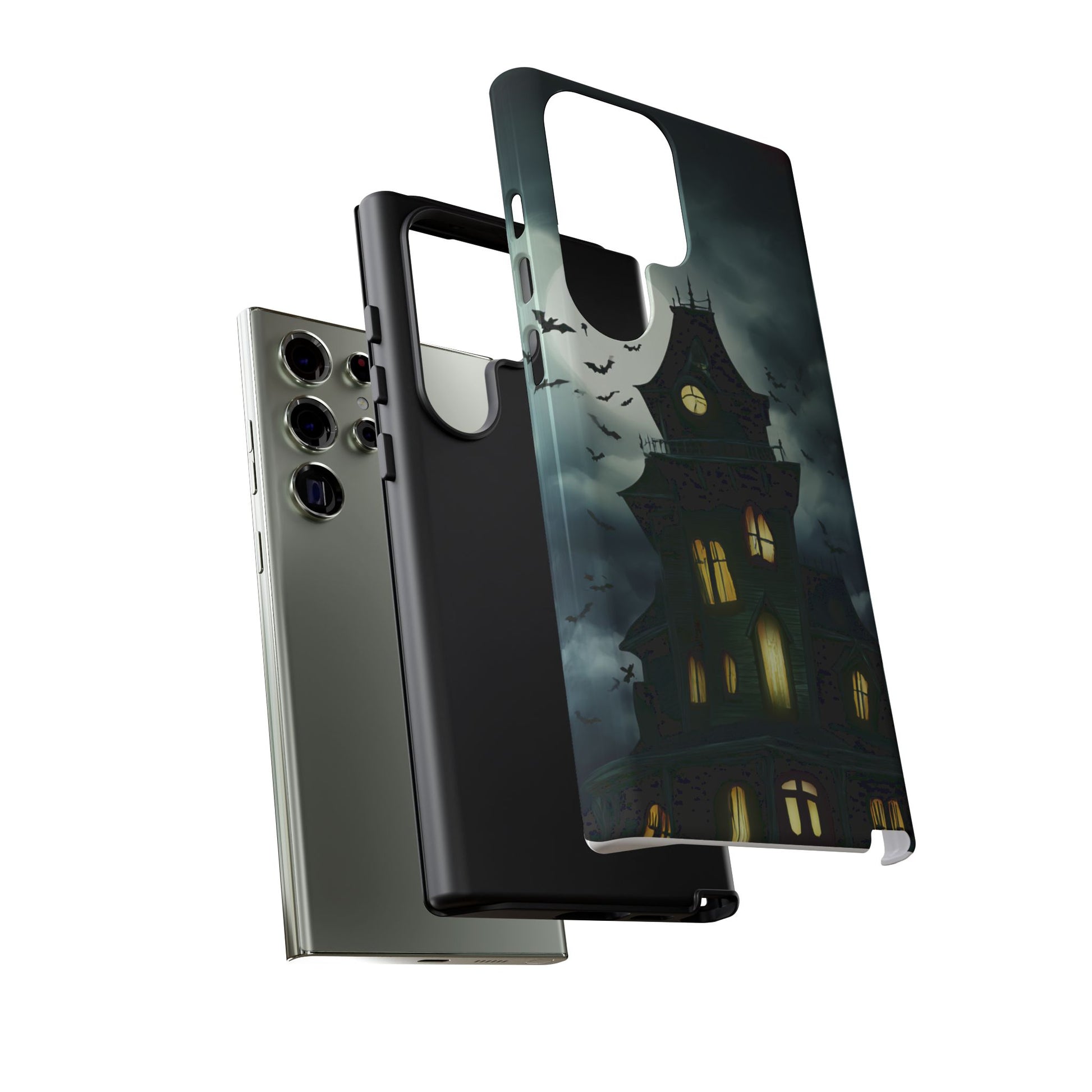 Gothic Haunted House Phone Case, Spooky Halloween Accessory, Creepy Gift for Horror Lovers, Unique Mobile Cover, Fall Decoration