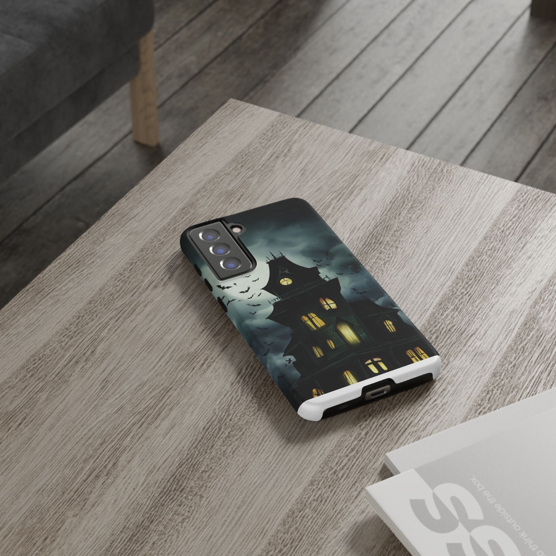 Gothic Haunted House Phone Case, Spooky Halloween Accessory, Creepy Gift for Horror Lovers, Unique Mobile Cover, Fall Decoration