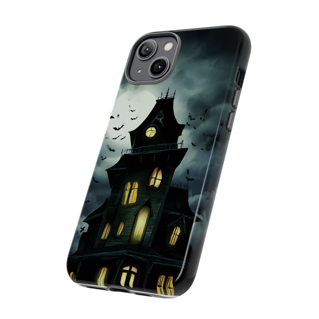 Gothic Haunted House Phone Case, Spooky Halloween Accessory, Creepy Gift for Horror Lovers, Unique Mobile Cover, Fall Decoration