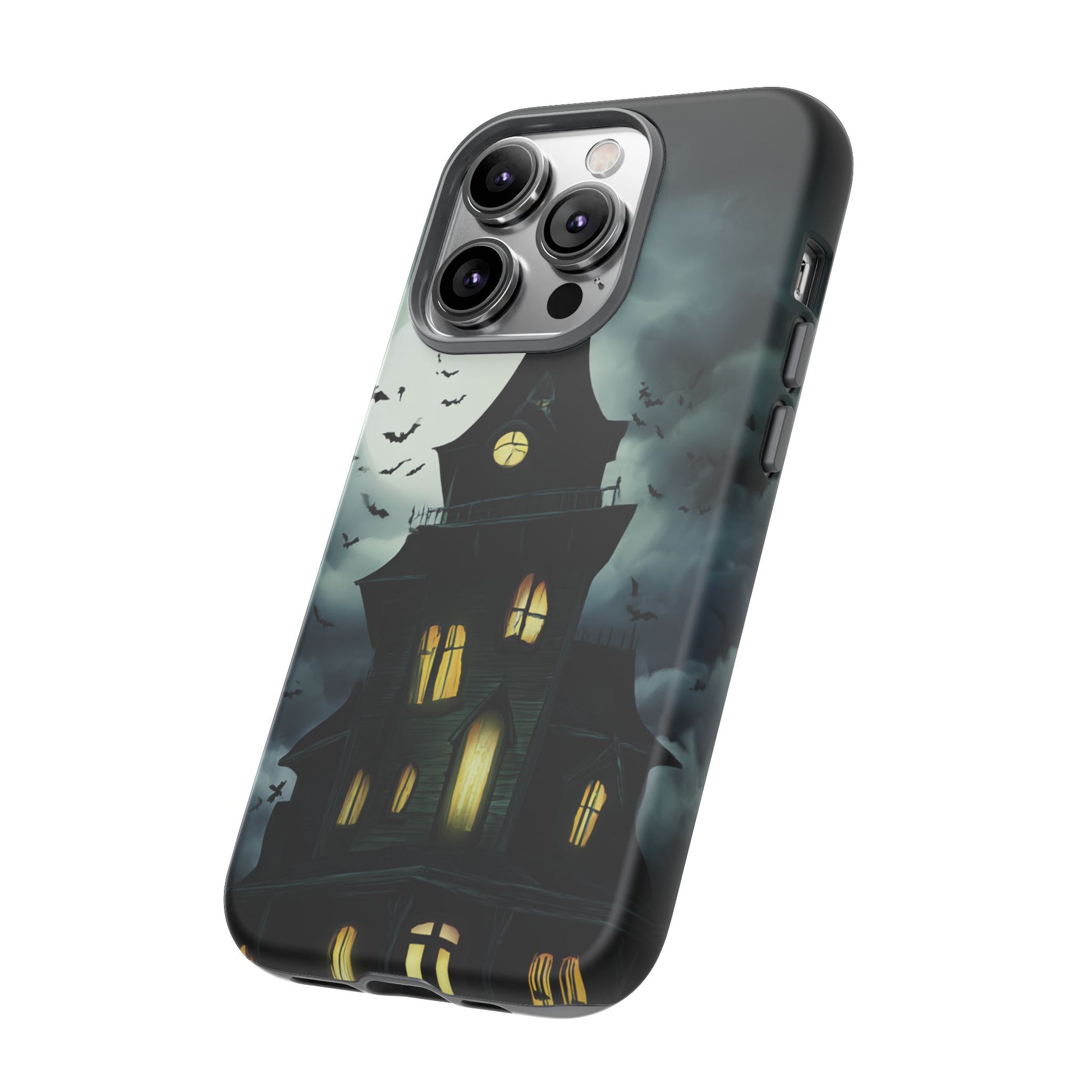 Gothic Haunted House Phone Case, Spooky Halloween Accessory, Creepy Gift for Horror Lovers, Unique Mobile Cover, Fall Decoration