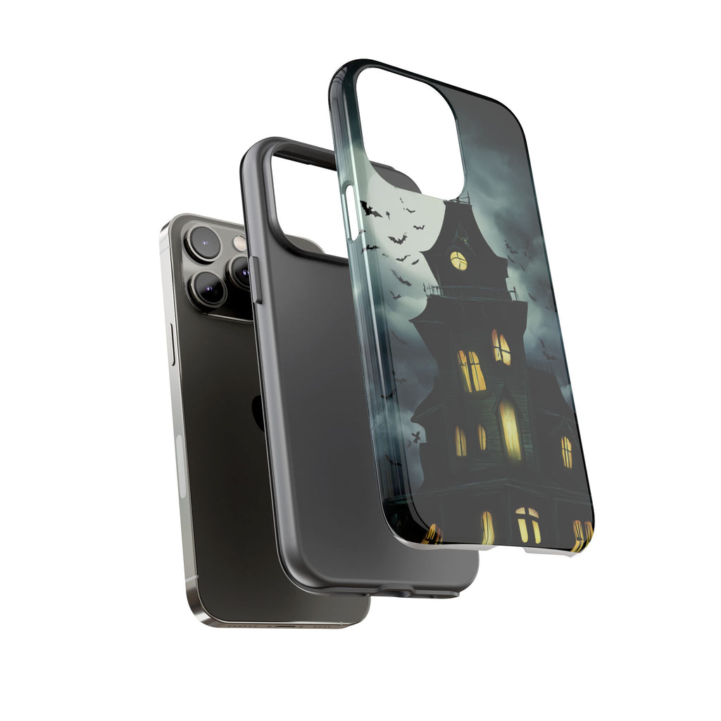 Gothic Haunted House Phone Case, Spooky Halloween Accessory, Creepy Gift for Horror Lovers, Unique Mobile Cover, Fall Decoration