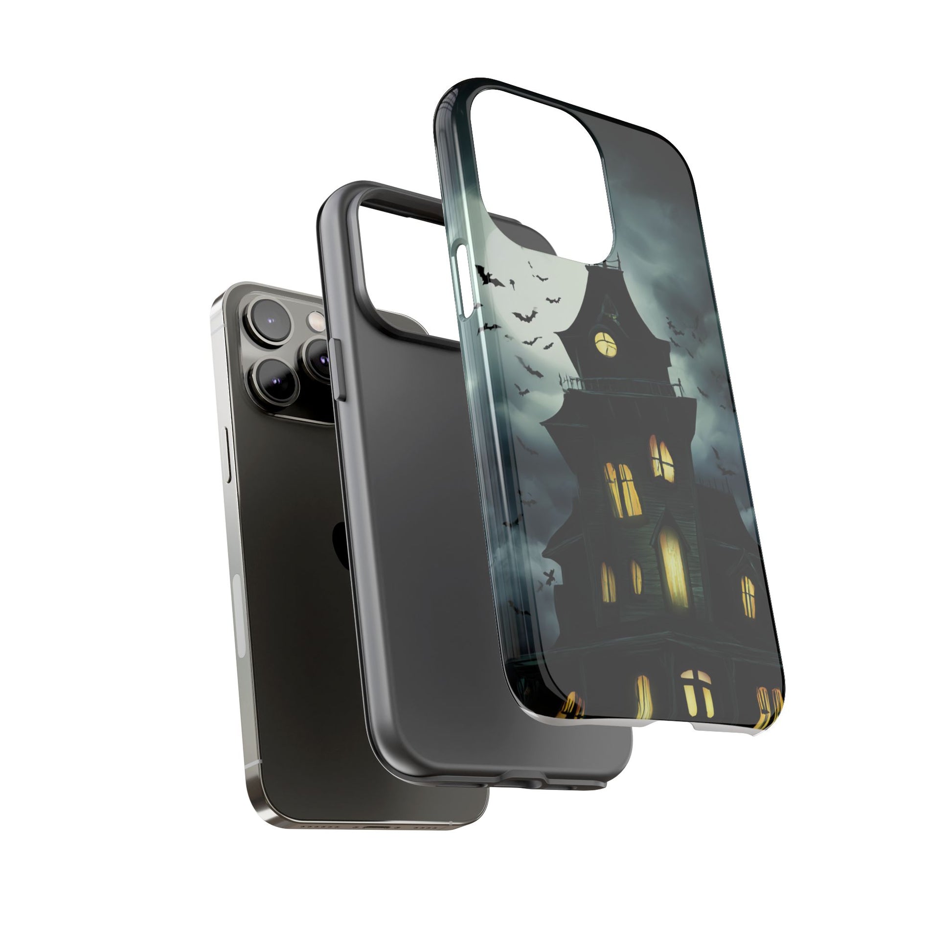 Gothic Haunted House Phone Case, Spooky Halloween Accessory, Creepy Gift for Horror Lovers, Unique Mobile Cover, Fall Decoration