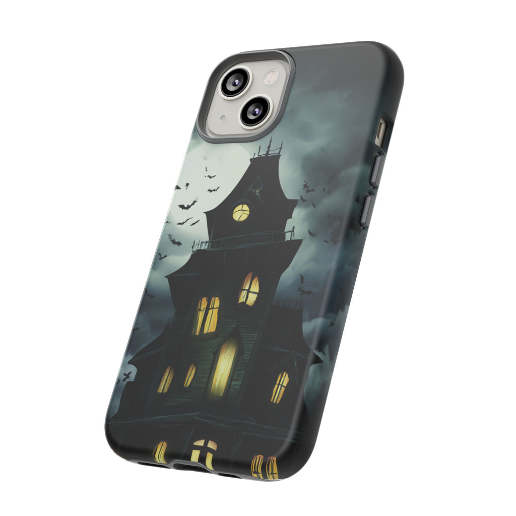 Gothic Haunted House Phone Case, Spooky Halloween Accessory, Creepy Gift for Horror Lovers, Unique Mobile Cover, Fall Decoration