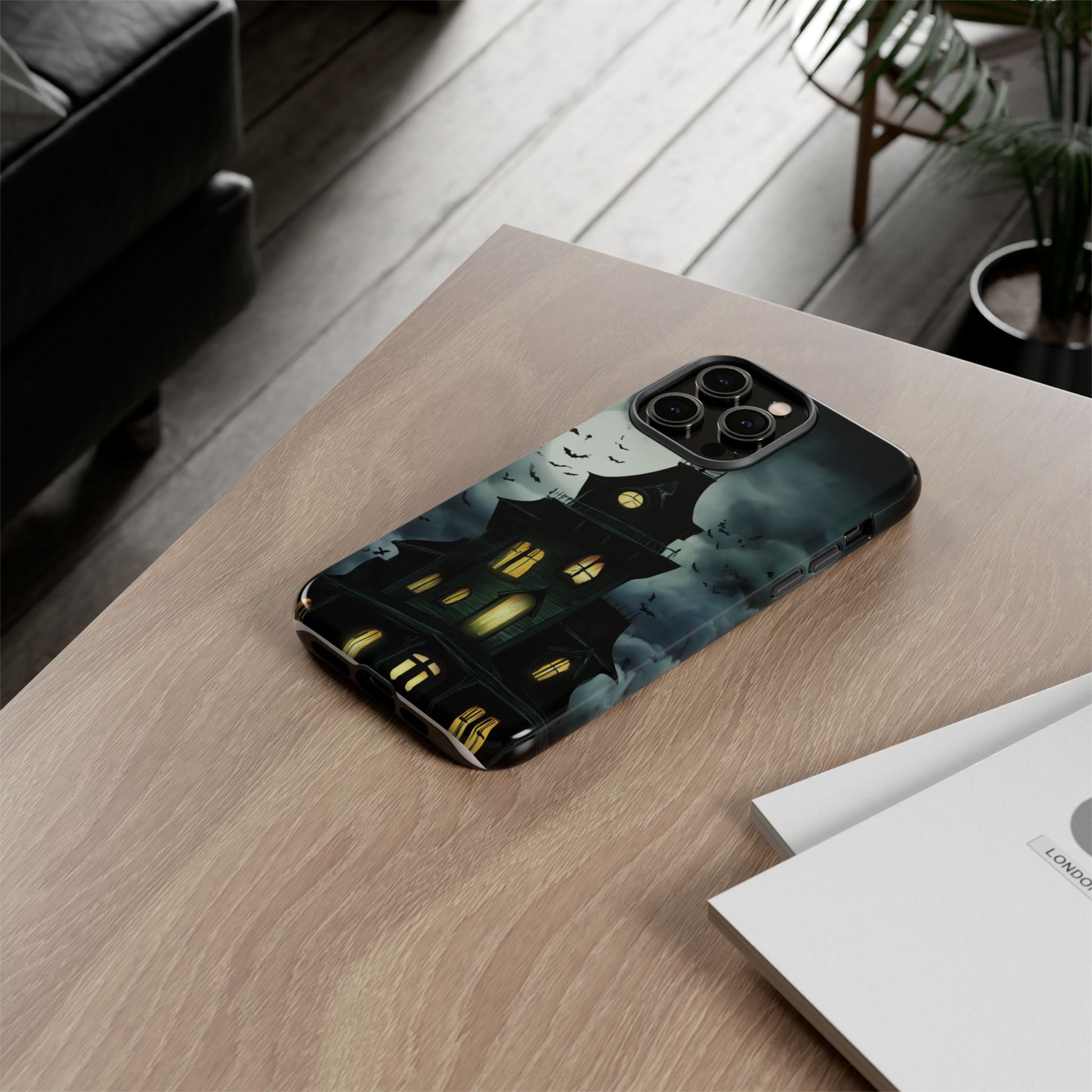 Gothic Haunted House Phone Case, Spooky Halloween Accessory, Creepy Gift for Horror Lovers, Unique Mobile Cover, Fall Decoration