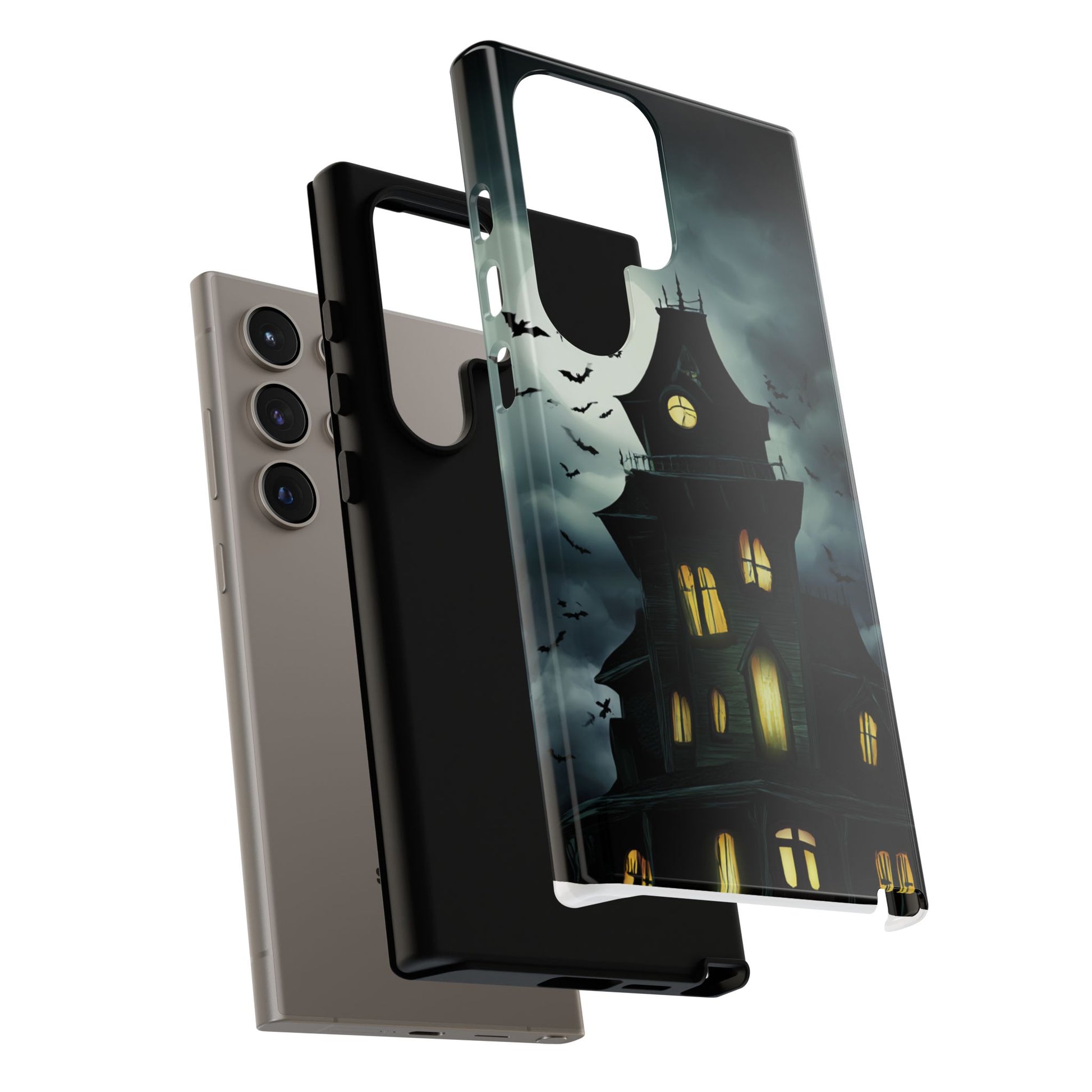 Gothic Haunted House Phone Case, Spooky Halloween Accessory, Creepy Gift for Horror Lovers, Unique Mobile Cover, Fall Decoration