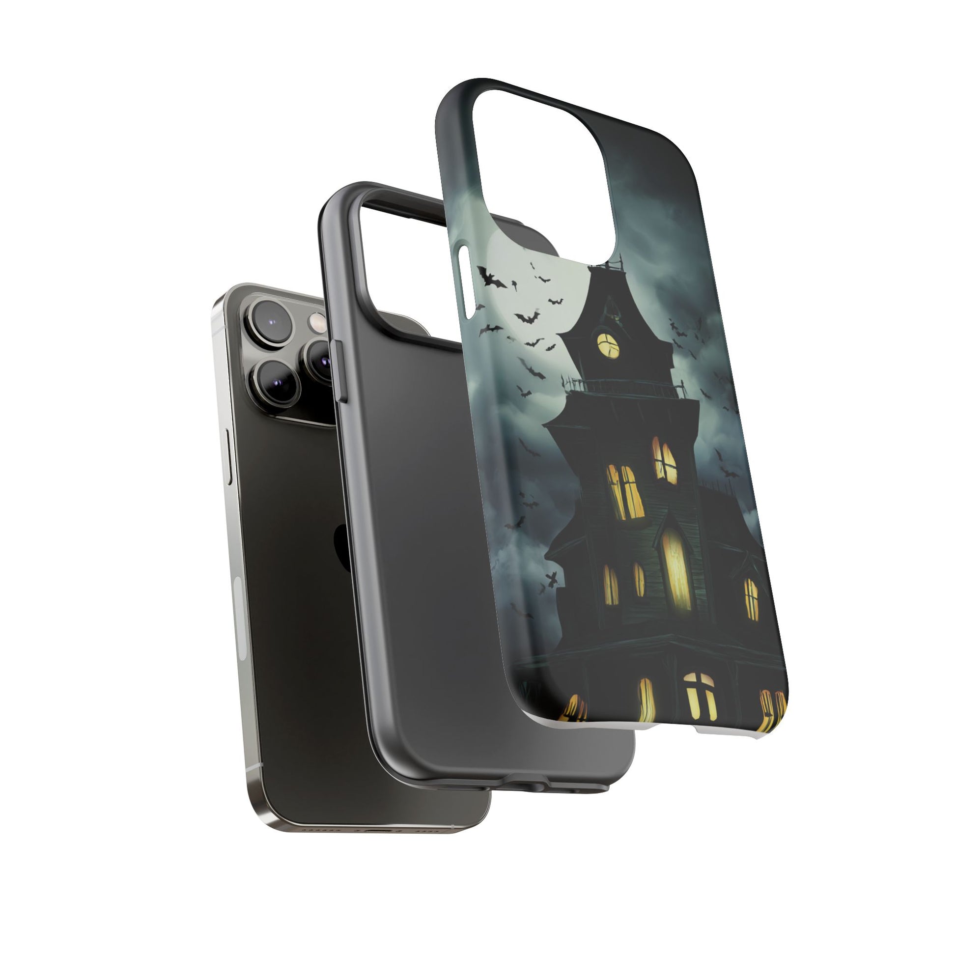Gothic Haunted House Phone Case, Spooky Halloween Accessory, Creepy Gift for Horror Lovers, Unique Mobile Cover, Fall Decoration