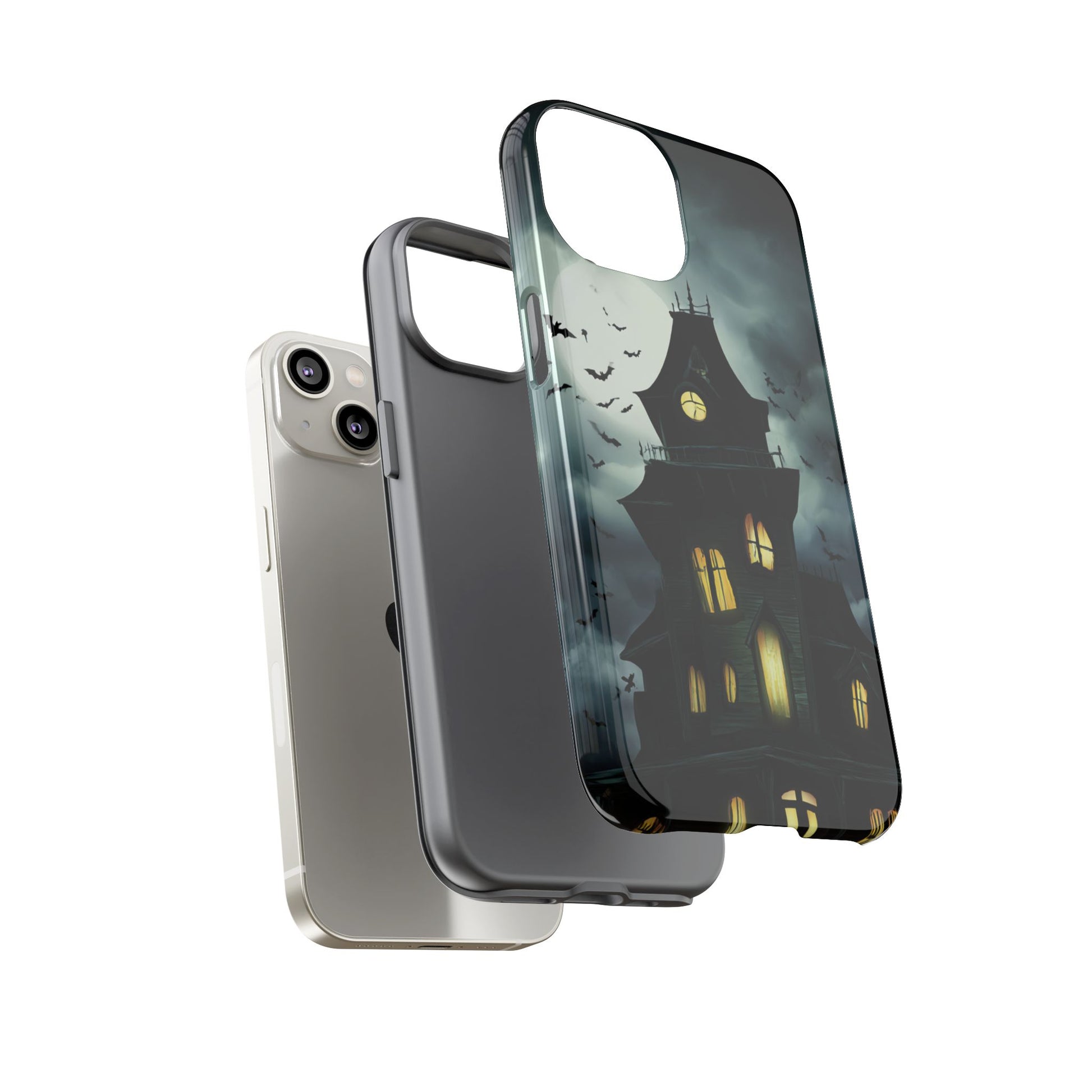 Gothic Haunted House Phone Case, Spooky Halloween Accessory, Creepy Gift for Horror Lovers, Unique Mobile Cover, Fall Decoration